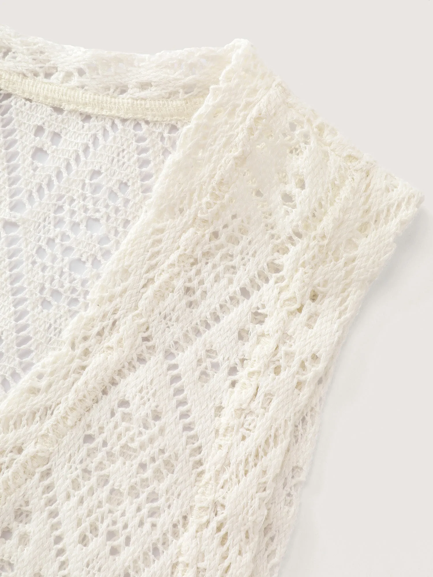 Crocheted V-Neck Cover-Up sold by Bloomchic product image thumbnail 5
