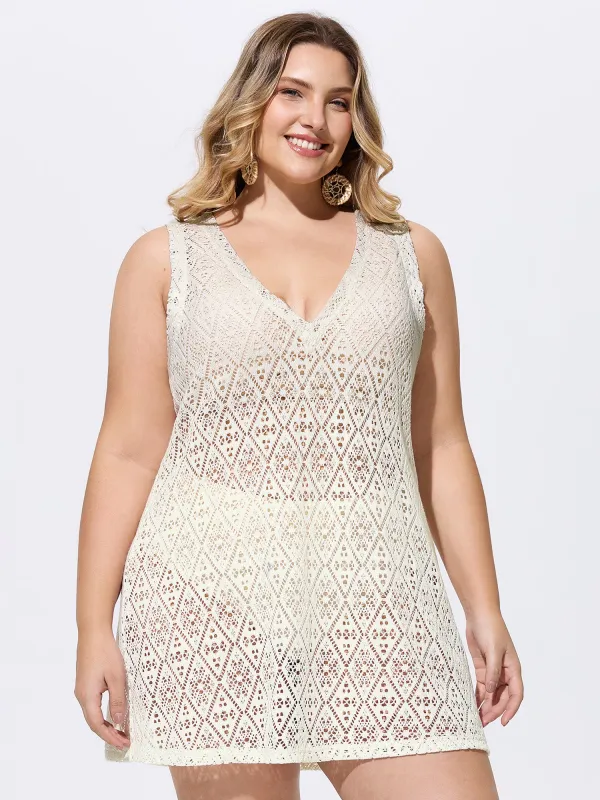 Crocheted V-Neck Cover-Up made by Bloomchic