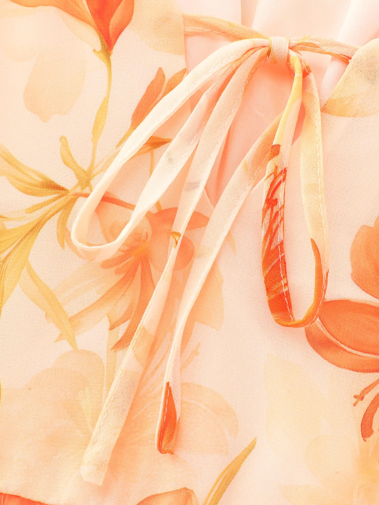Floral Print Neck-Tie Flowy Maxi Dress sold by Bloomchic product image thumbnail 5