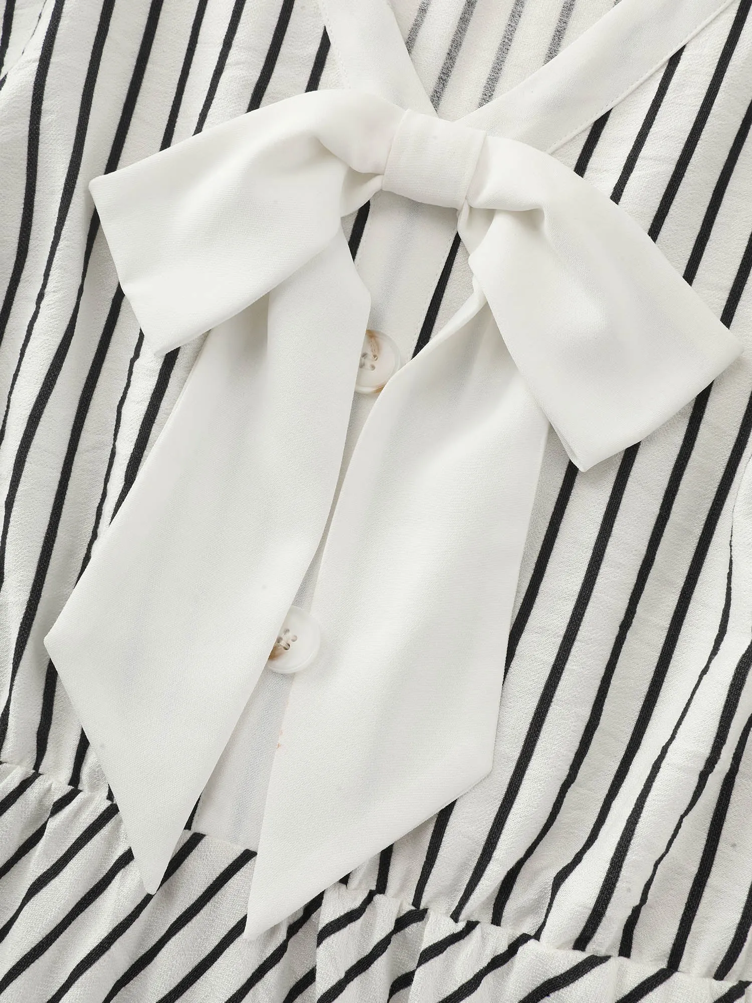Striped Print Bowknot Neckline Maxi Dress sold by Bloomchic product image thumbnail 5