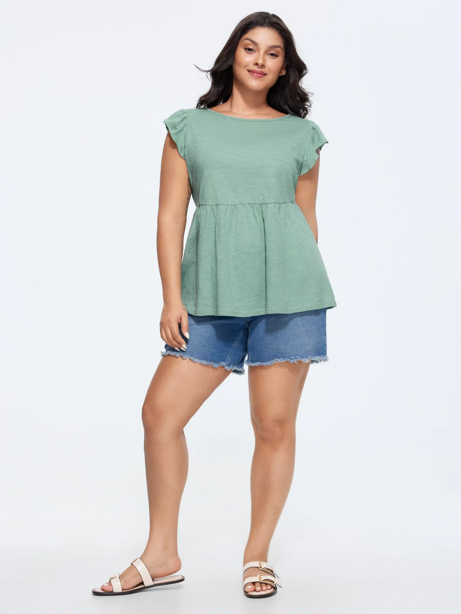 Cotton Open-Back Tie Lace T-Shirt sold by Bloomchic product image thumbnail 3