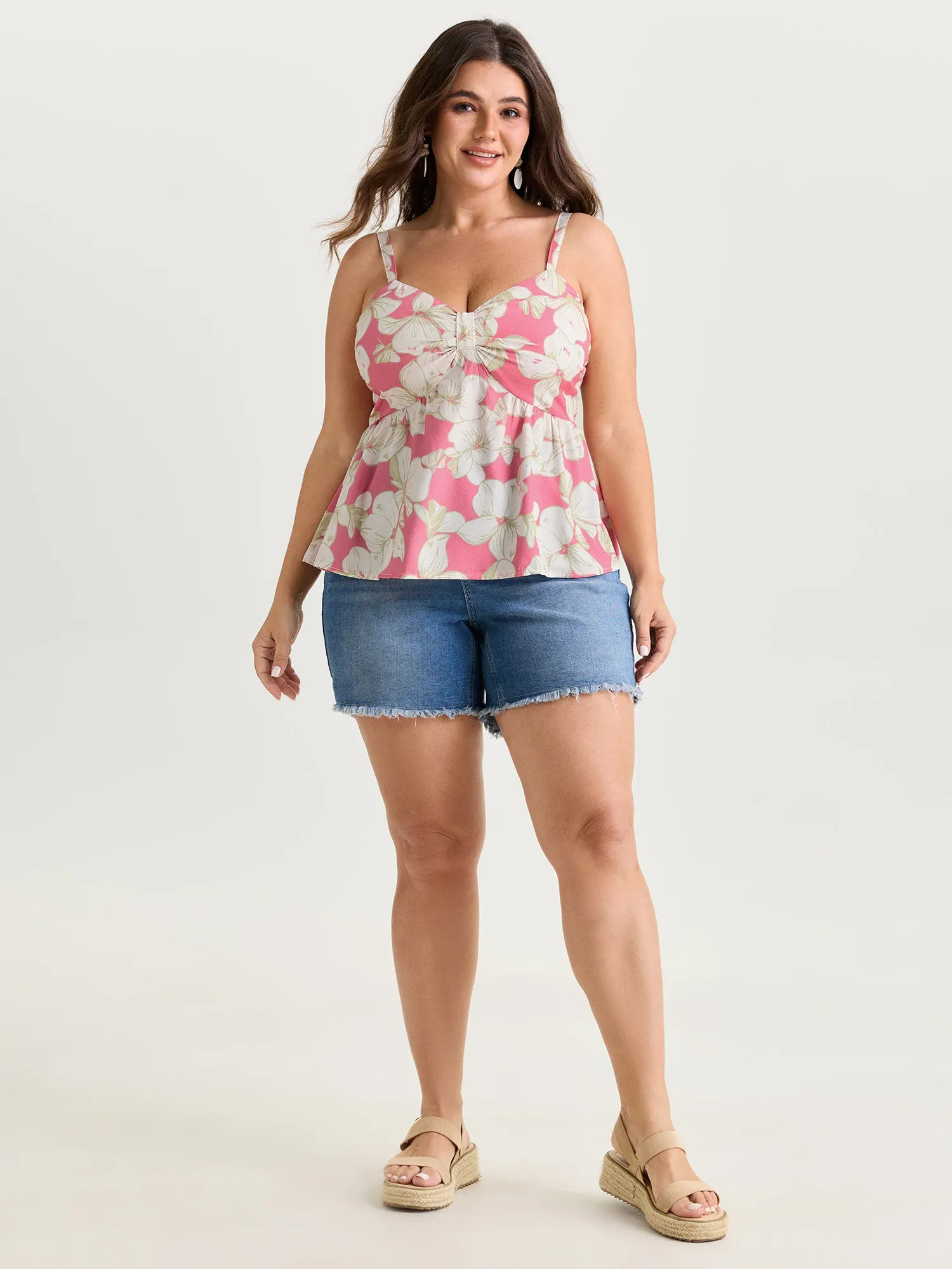 Floral Print Shirred Bodice Tank Top sold by Bloomchic product image thumbnail 3