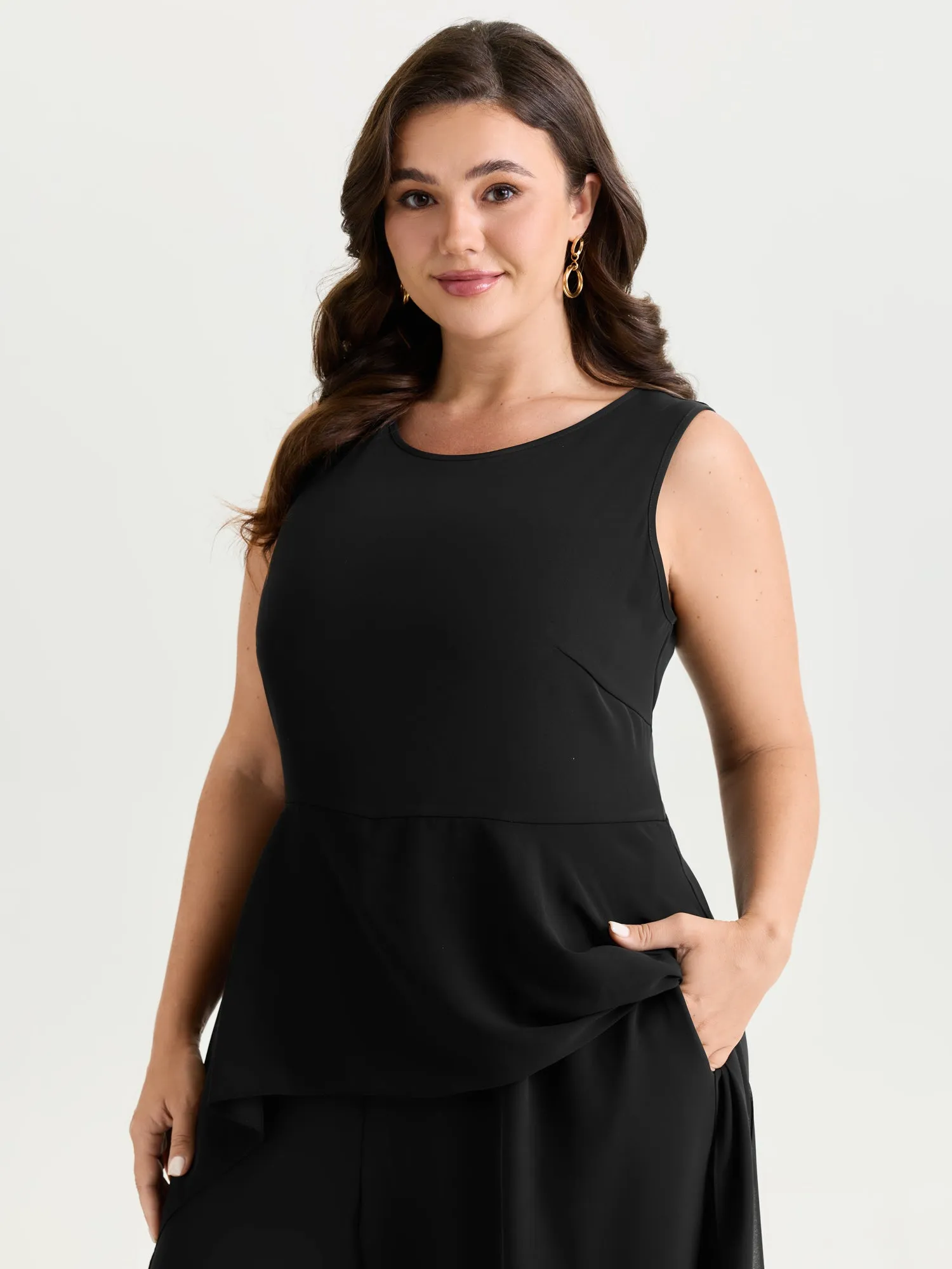Stretchy Sheer Layered Sleeveless Jumpsuit sold by Bloomchic product image thumbnail 2