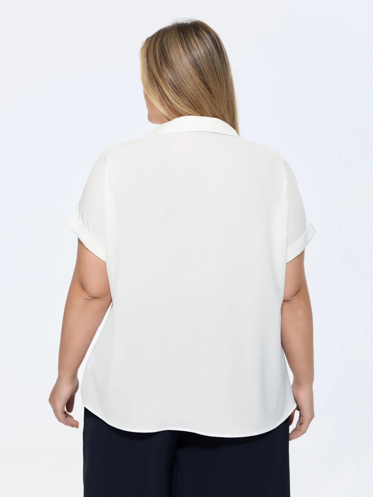 Knotted Hem Placket Plain Blouse sold by Bloomchic product image thumbnail 5