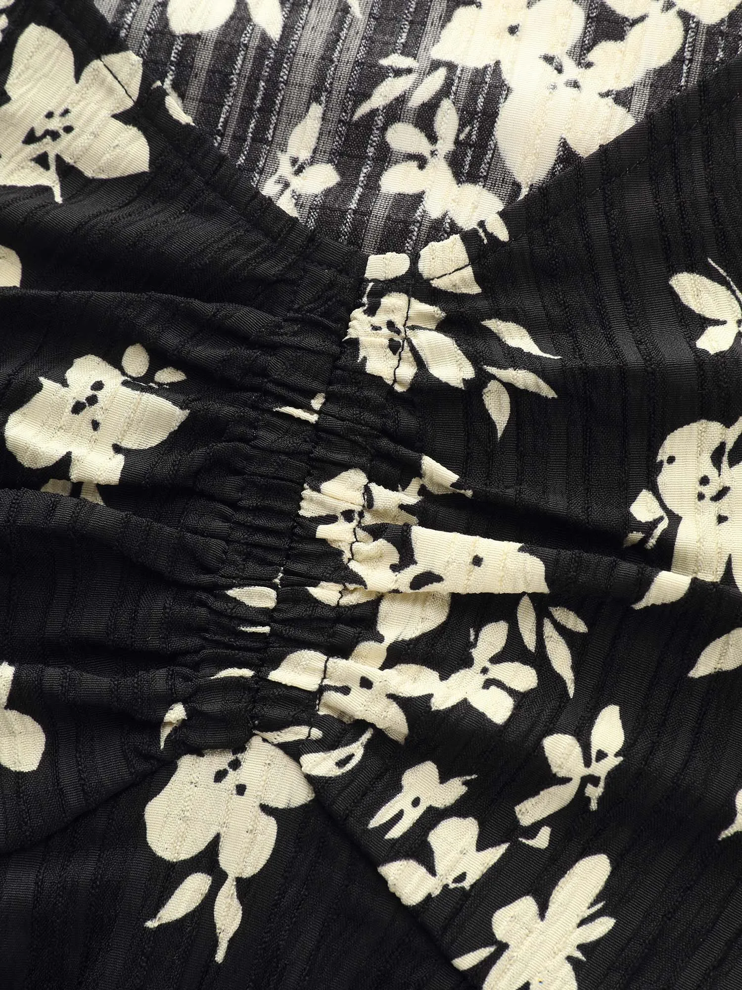 Floral Print Cinched-Waist Blouse sold by Bloomchic product image thumbnail 5