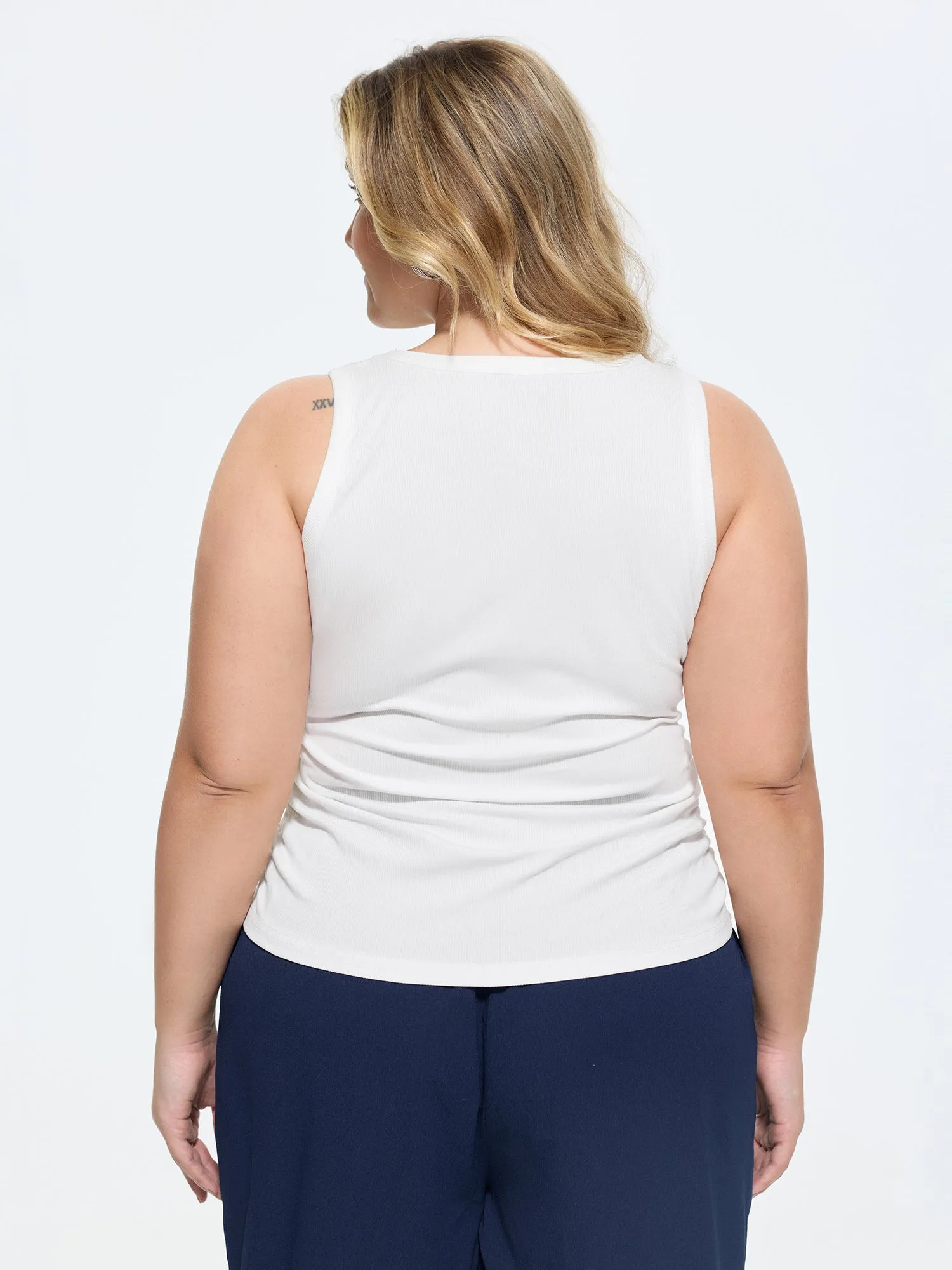 Supersoft Stretchy Ruched Sides Tank Top sold by Bloomchic product image thumbnail 5