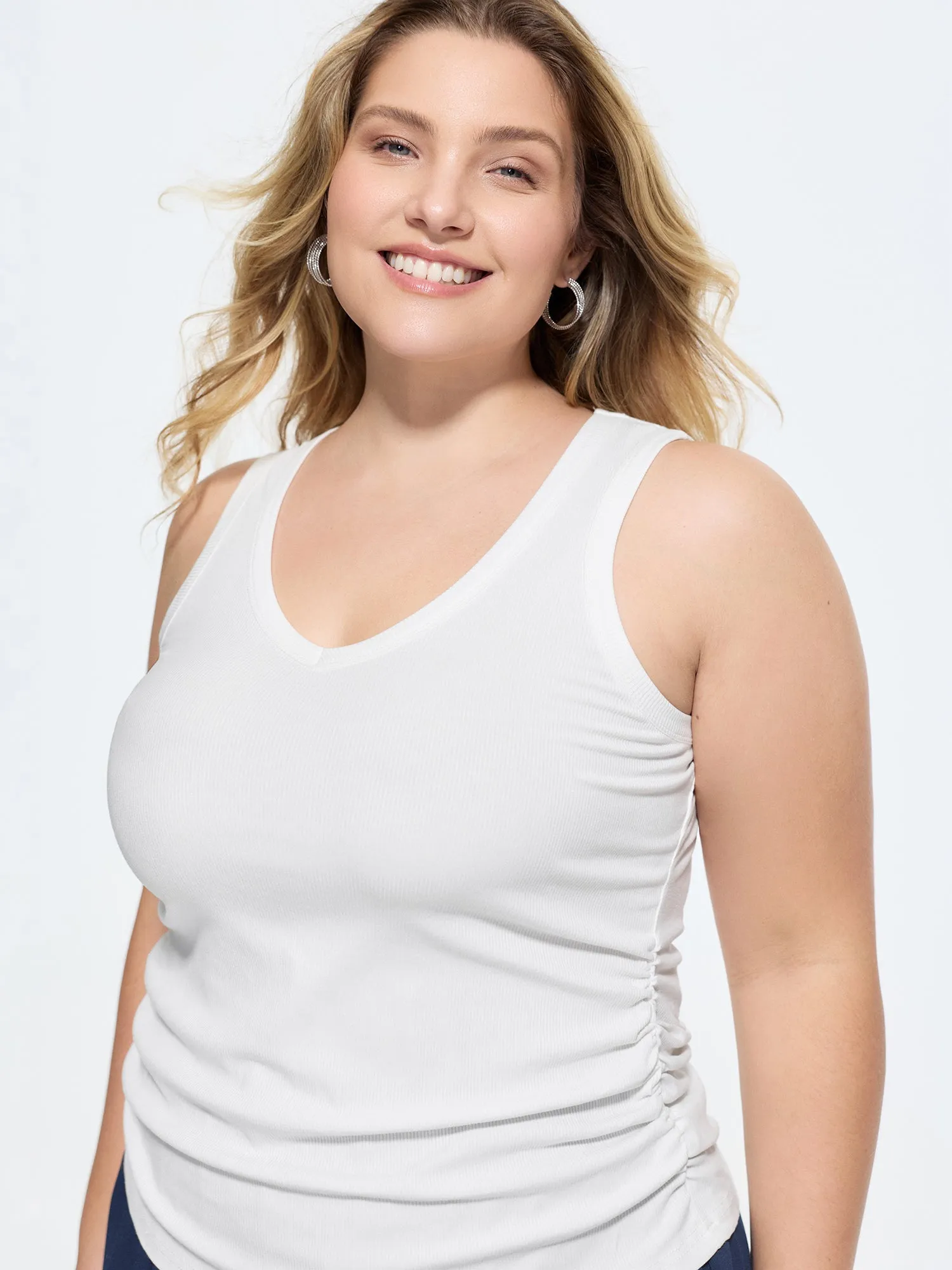 Supersoft Stretchy Ruched Sides Tank Top sold by Bloomchic product image thumbnail 2