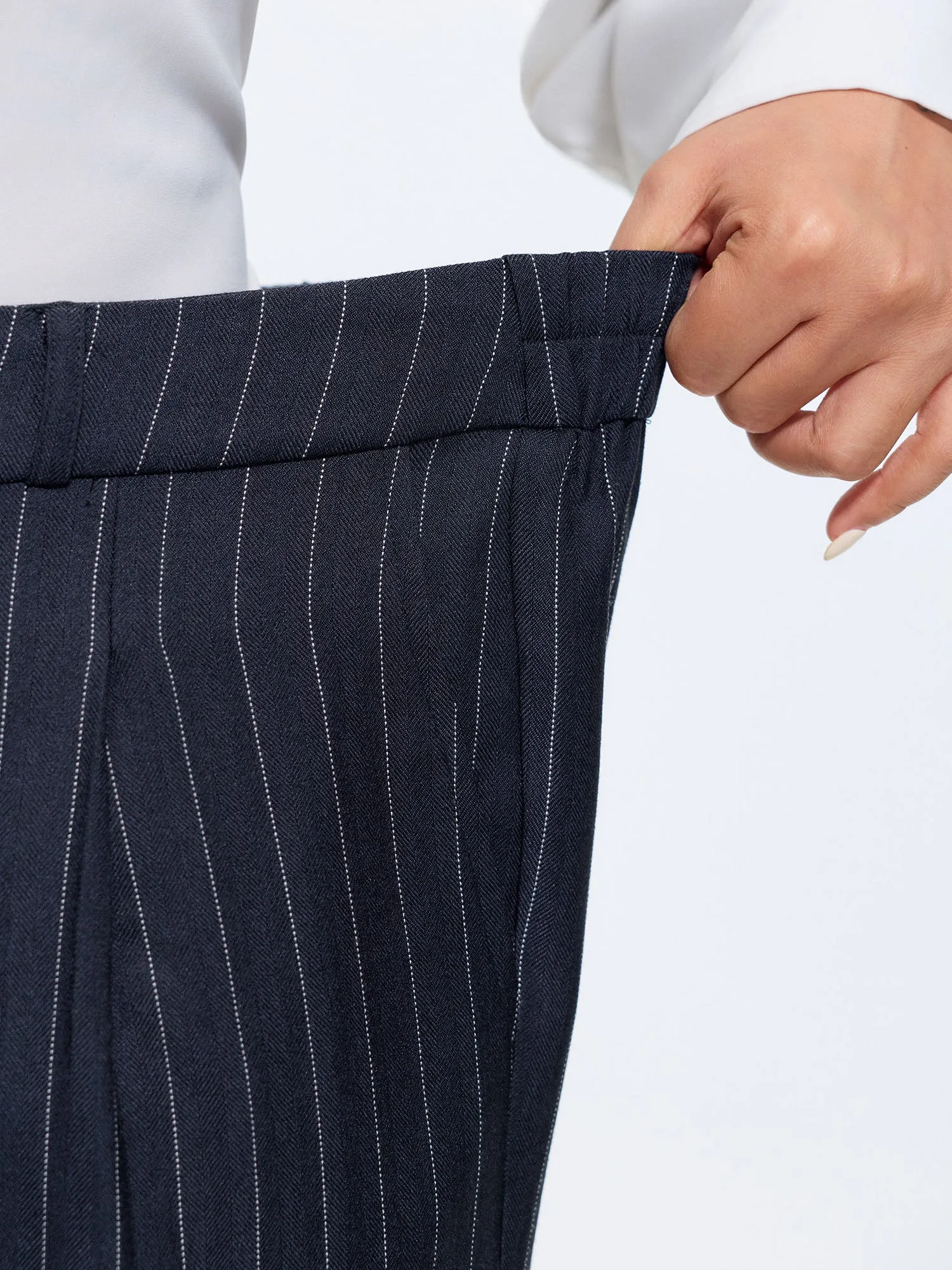 Striped Print Contrast Drawstring Wide-Leg Pants sold by Bloomchic product image thumbnail 4