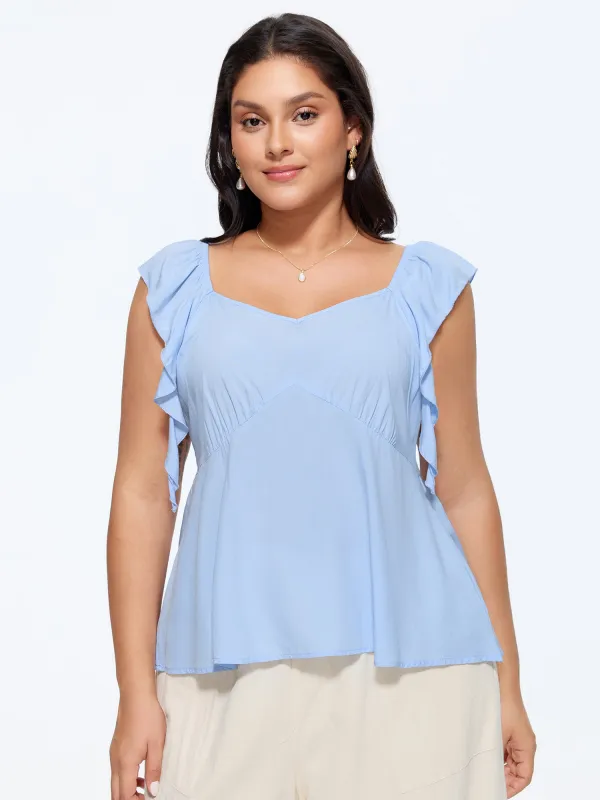 Shirred Back Fit And Flare Blouse made by Bloomchic