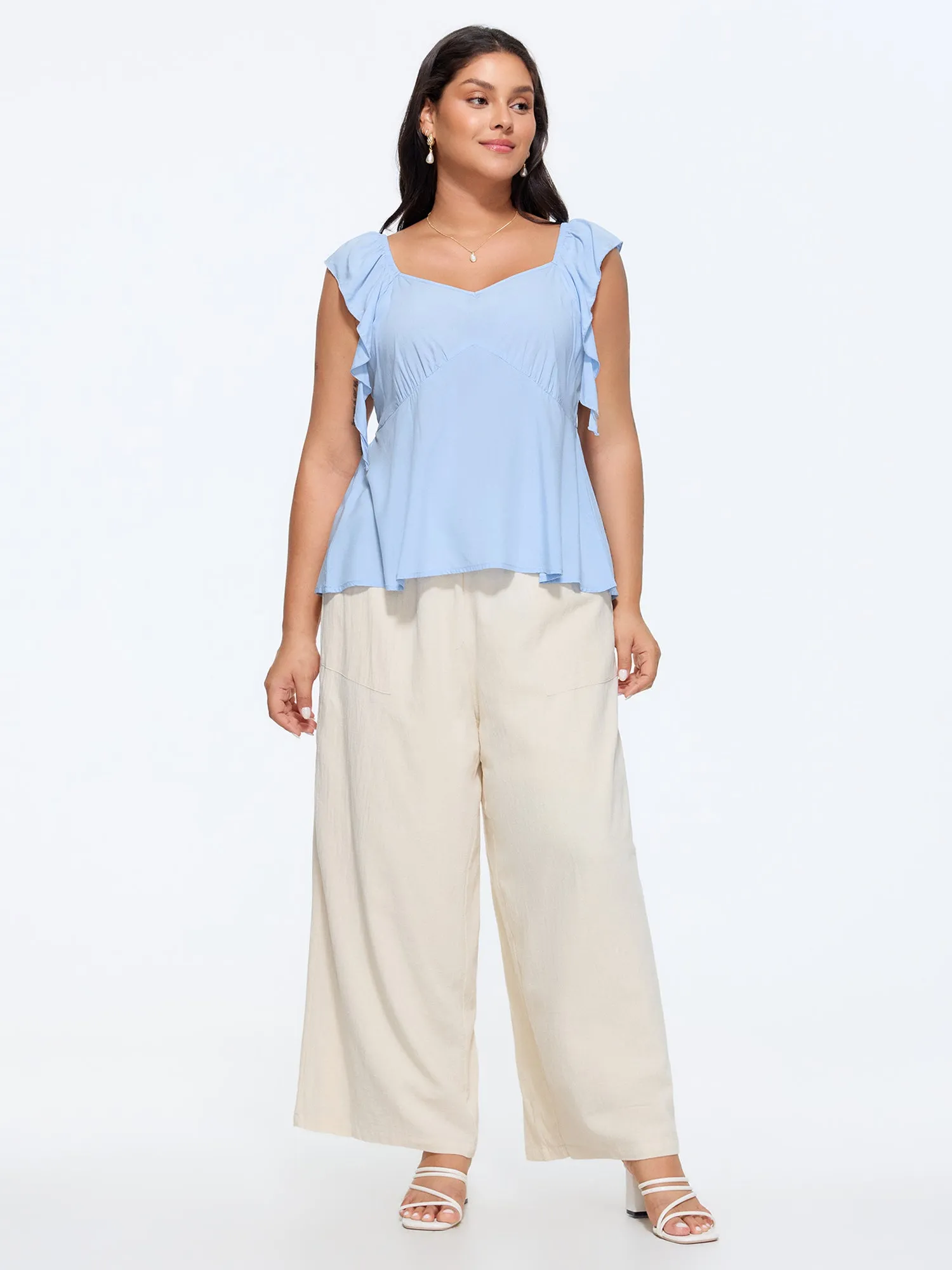 Shirred Back Fit And Flare Blouse sold by Bloomchic product image thumbnail 3