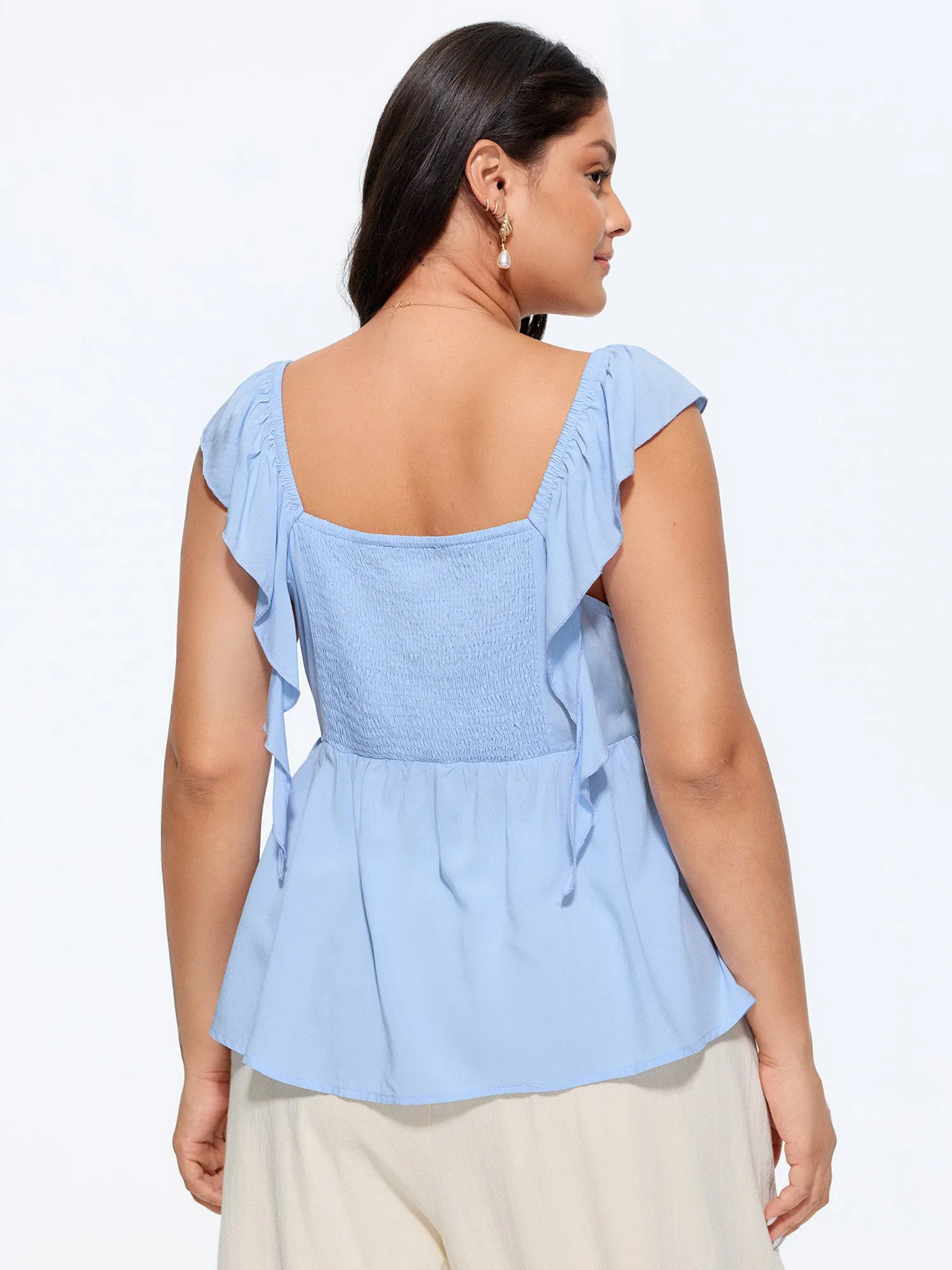 Shirred Back Fit And Flare Blouse sold by Bloomchic product image thumbnail 4