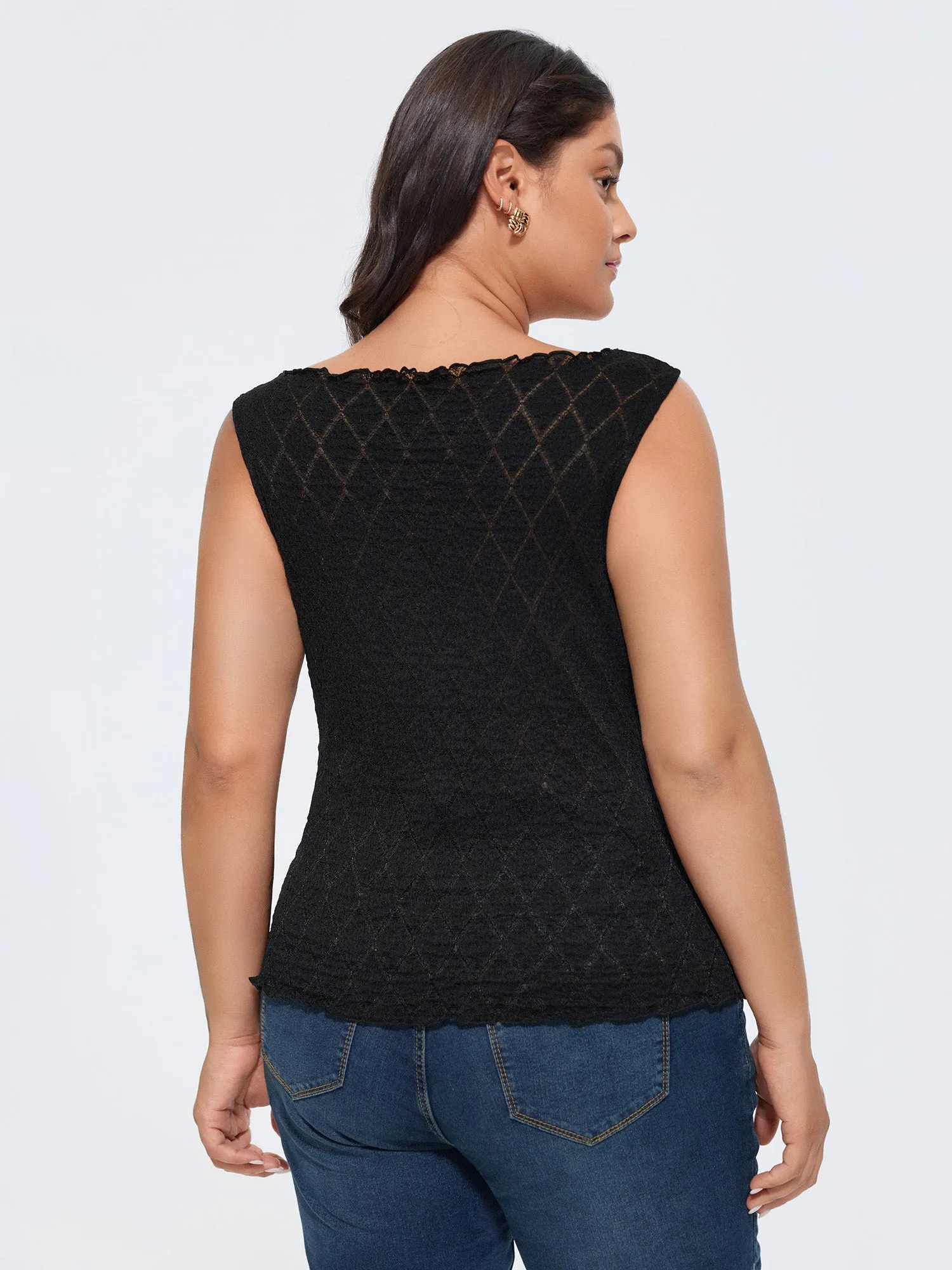 Textured Hollowed-Out Tank Top sold by Bloomchic product image thumbnail 4