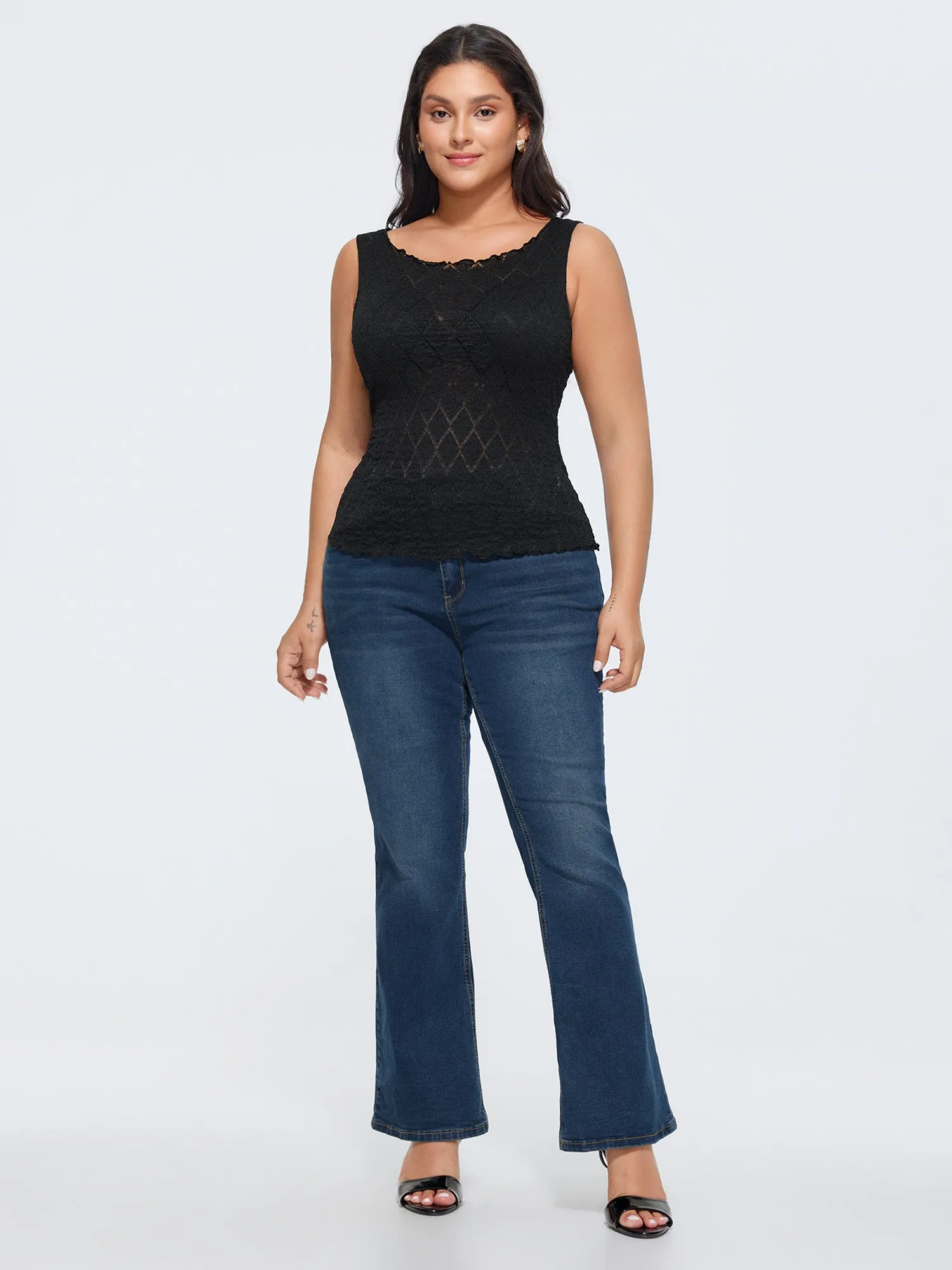 Textured Hollowed-Out Tank Top sold by Bloomchic product image thumbnail 3