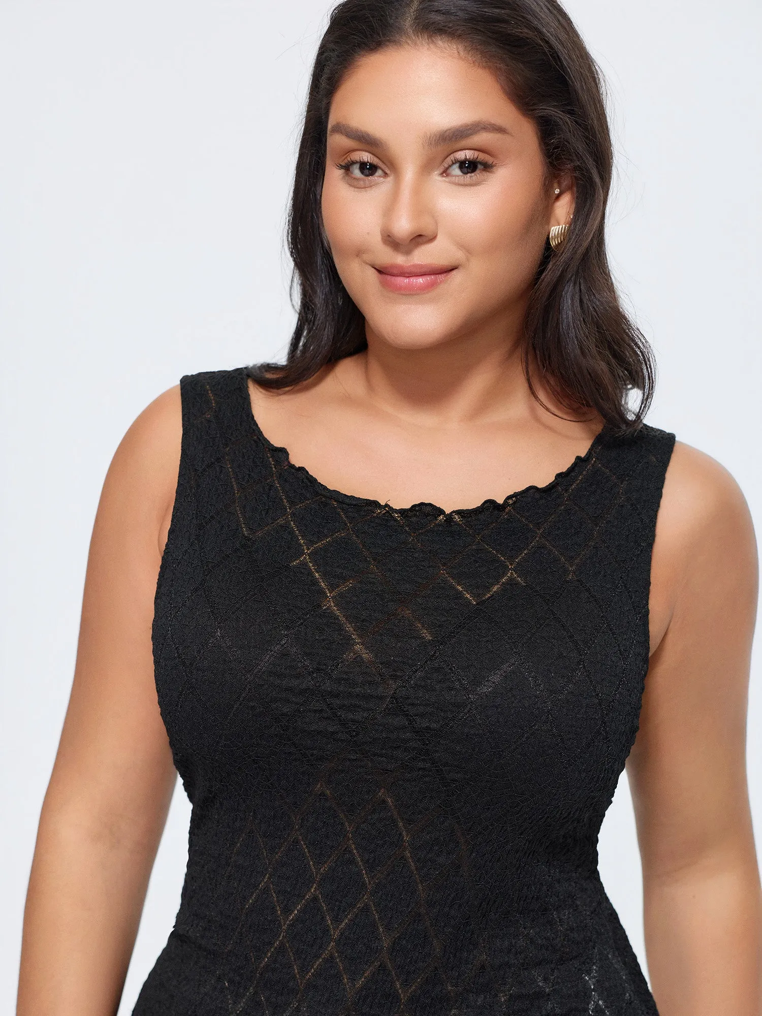 Textured Hollowed-Out Tank Top sold by Bloomchic product image thumbnail 2