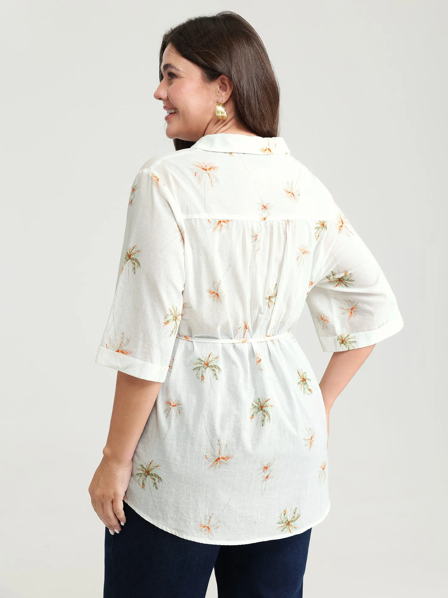 Cotton Floral Print Button-Front Shirt sold by Bloomchic product image thumbnail 4