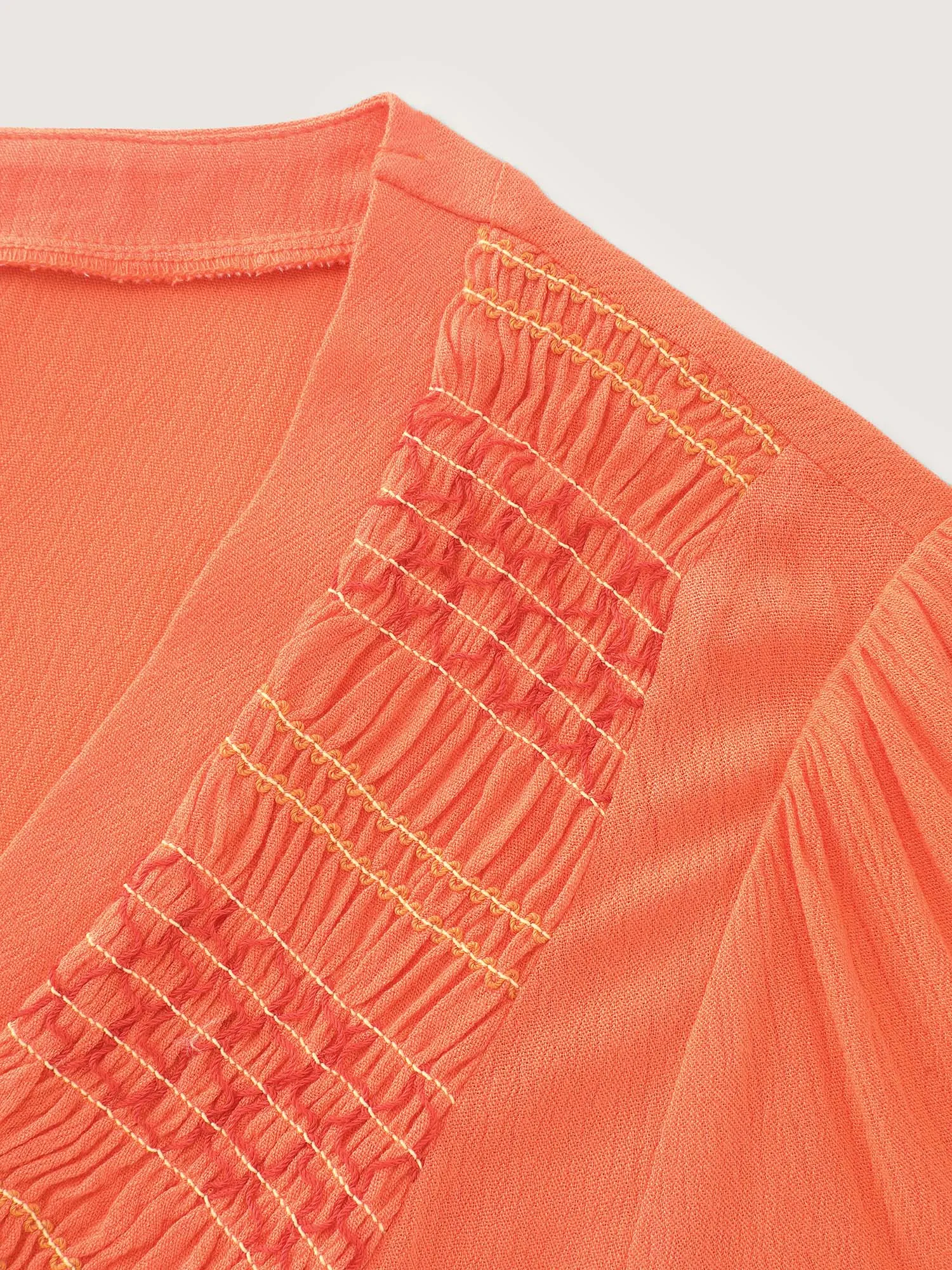 Supersoft Shirred Sheer Fit And Flare Blouse sold by Bloomchic product image thumbnail 5