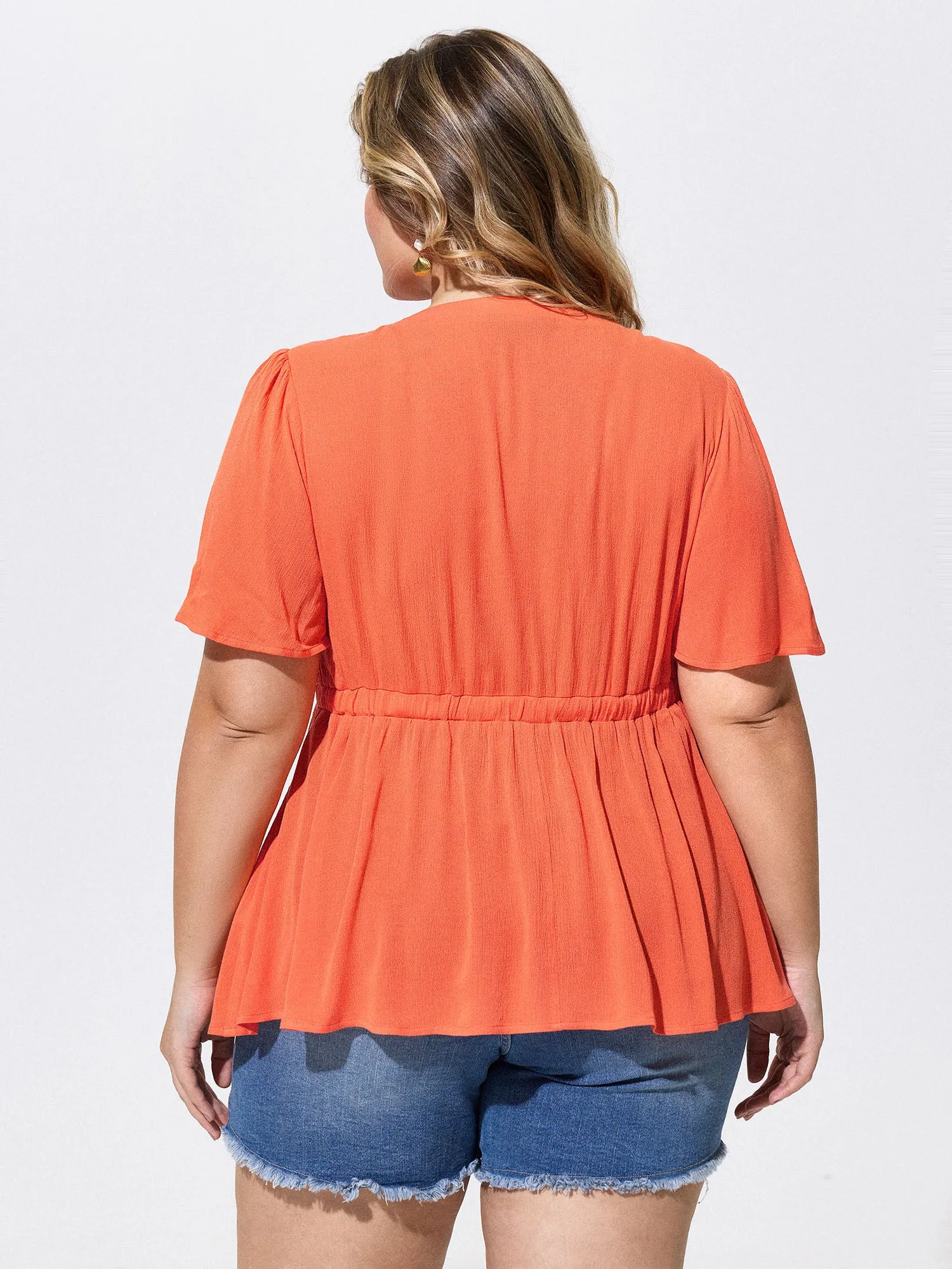 Supersoft Shirred Sheer Fit And Flare Blouse sold by Bloomchic product image thumbnail 4