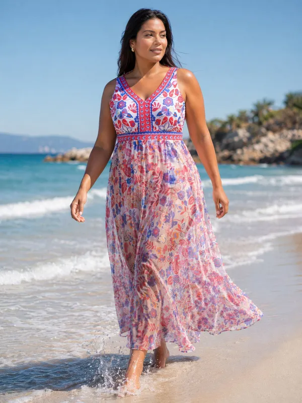 Two-Piece Tummy-Control Sarong Swimsuit made by Bloomchic