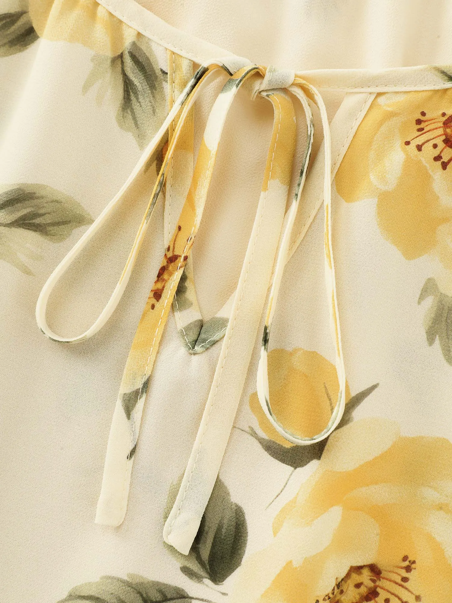 Floral Print Neck Cut-Out Blouse sold by Bloomchic product image thumbnail 5