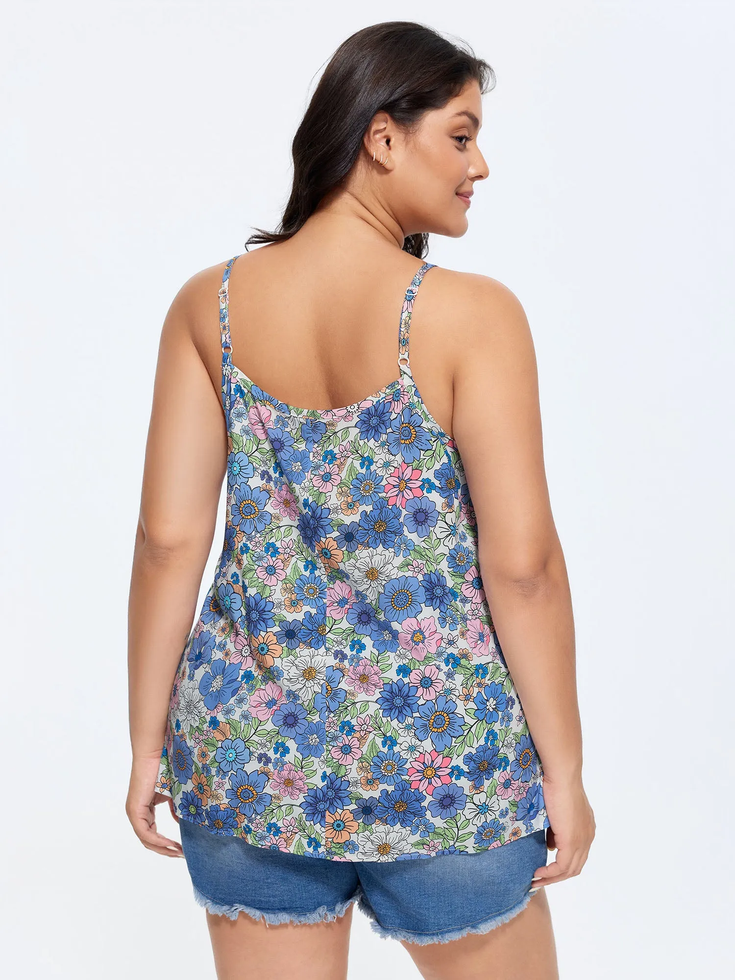Floral Print Pleated Tank Top sold by Bloomchic product image thumbnail 4