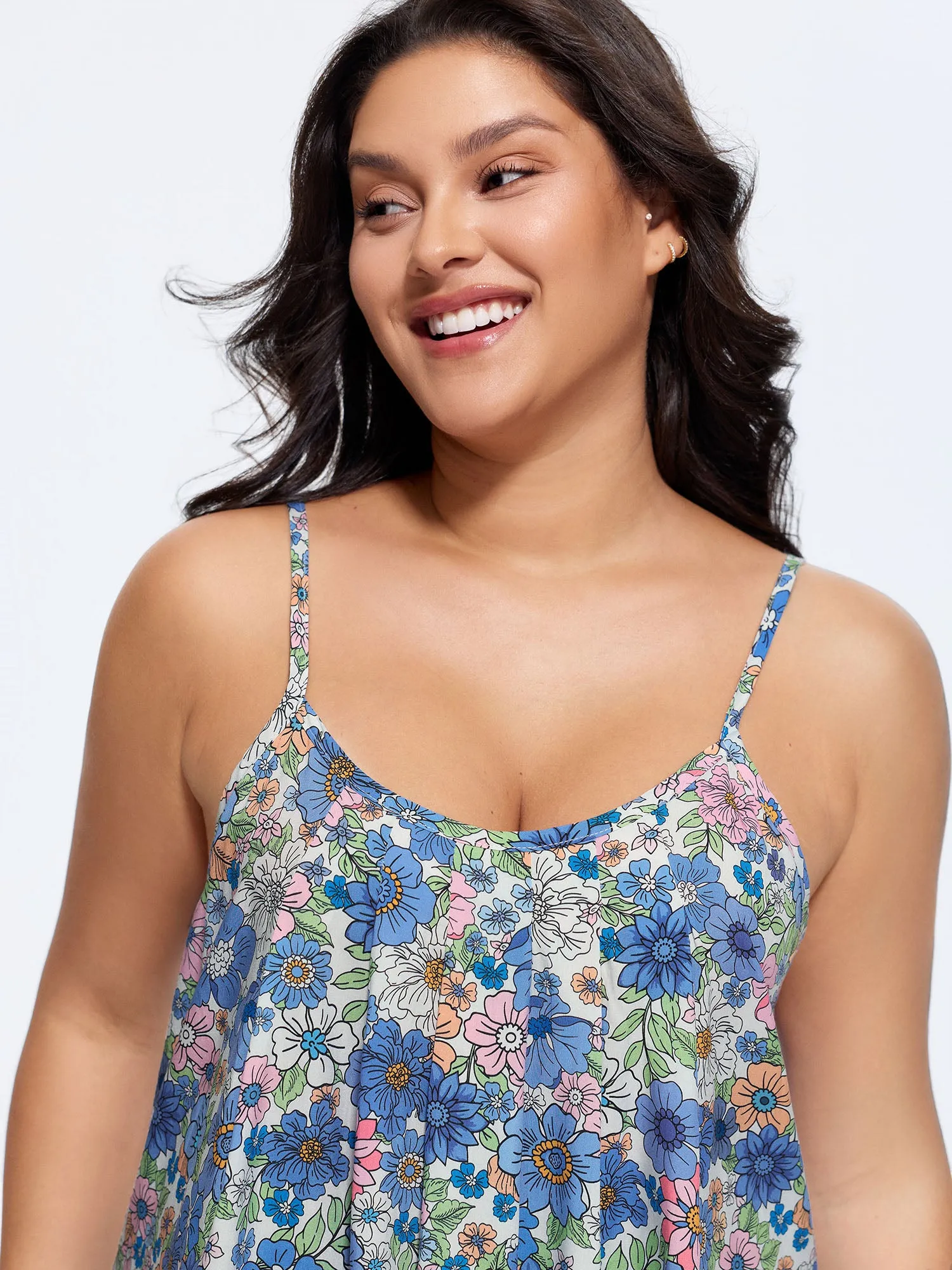 Floral Print Pleated Tank Top sold by Bloomchic product image thumbnail 2