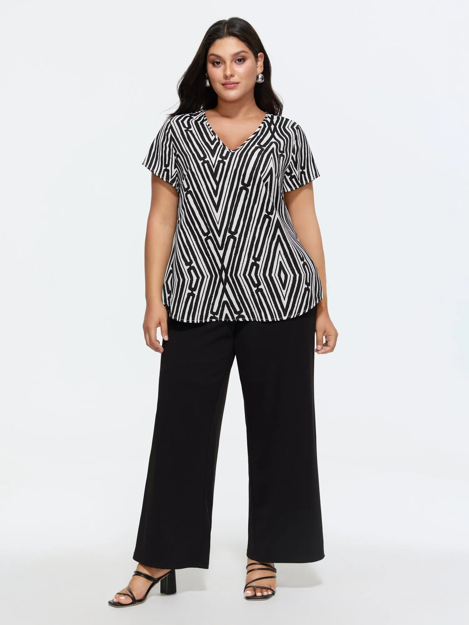 Asymmetrical Stripes Color Contrast Blouse sold by Bloomchic product image thumbnail 3