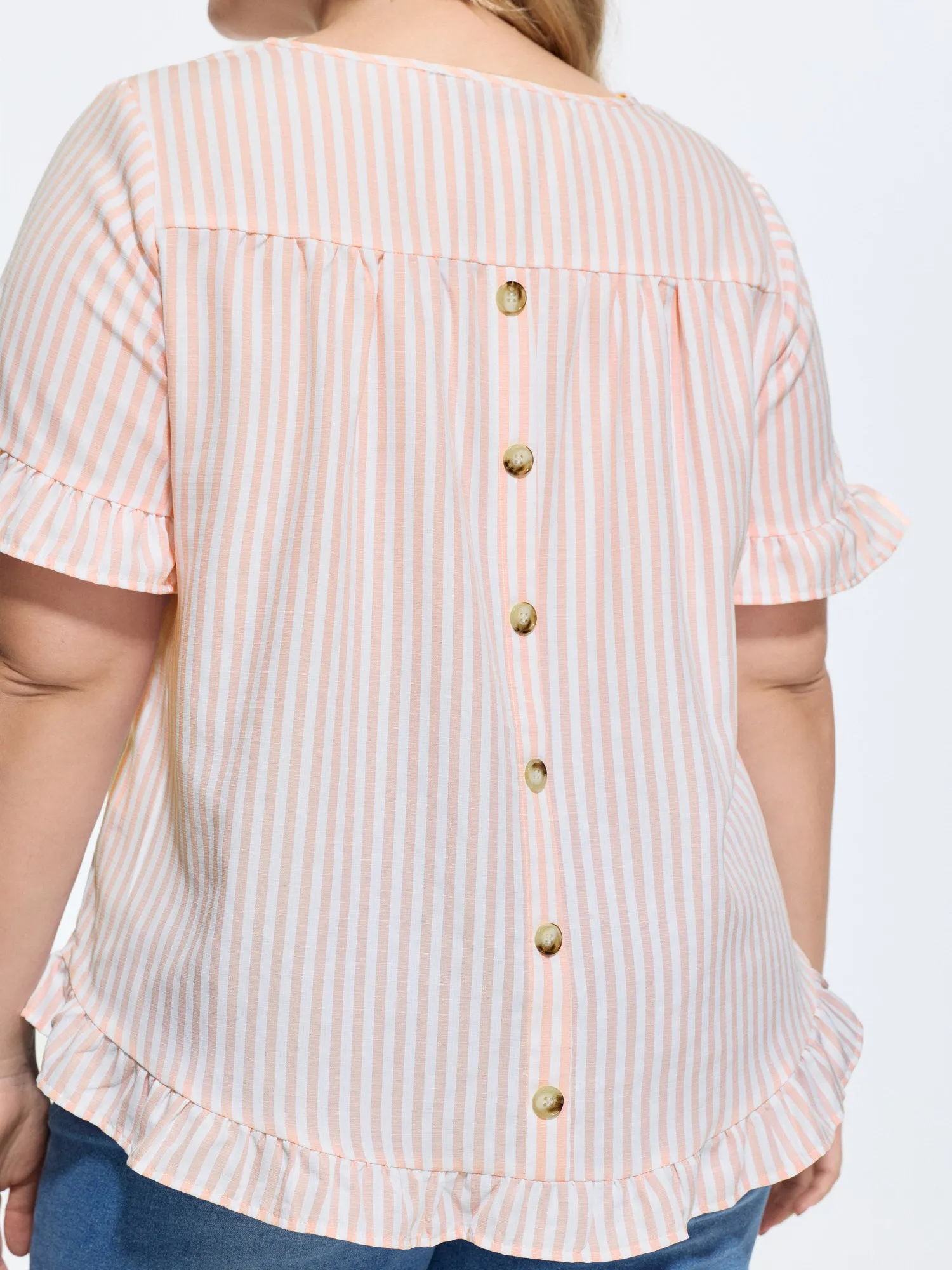 Striped Print Button Back Blouse sold by Bloomchic product image thumbnail 4