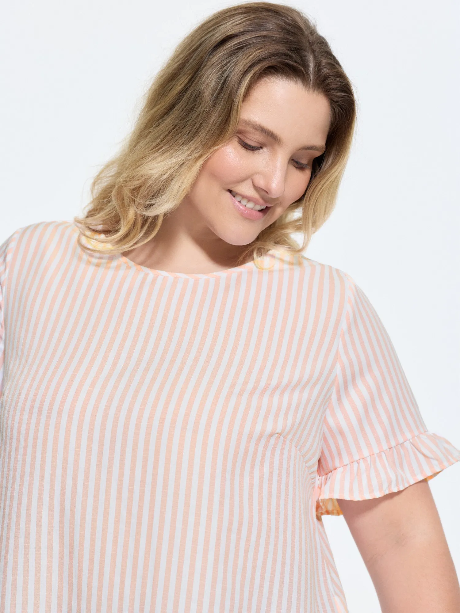Striped Print Button Back Blouse sold by Bloomchic product image thumbnail 2
