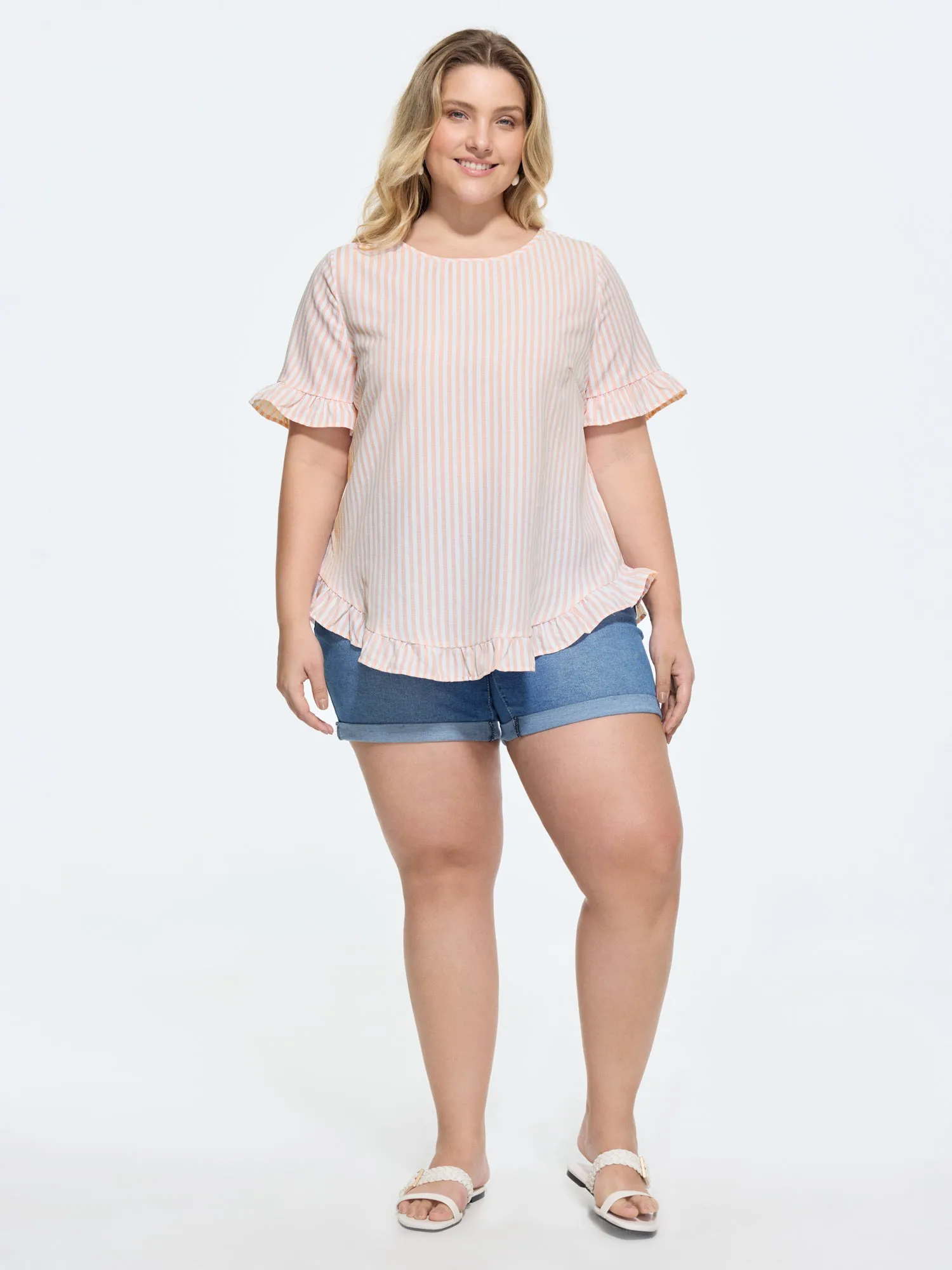 Striped Print Button Back Blouse sold by Bloomchic product image thumbnail 3