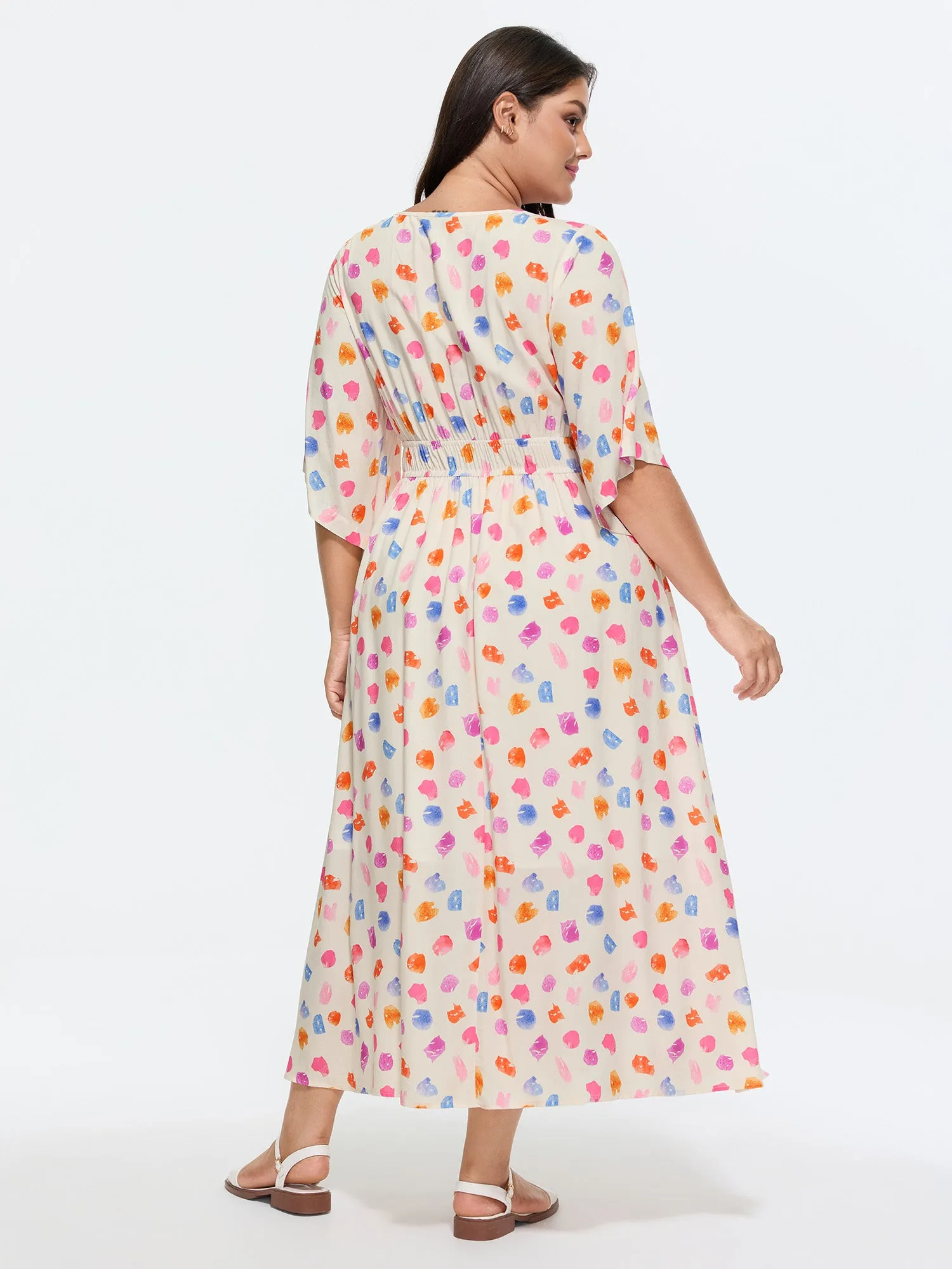 Colorful Paint Strokes Print Flowy Maxi Dress sold by Bloomchic product image thumbnail 4