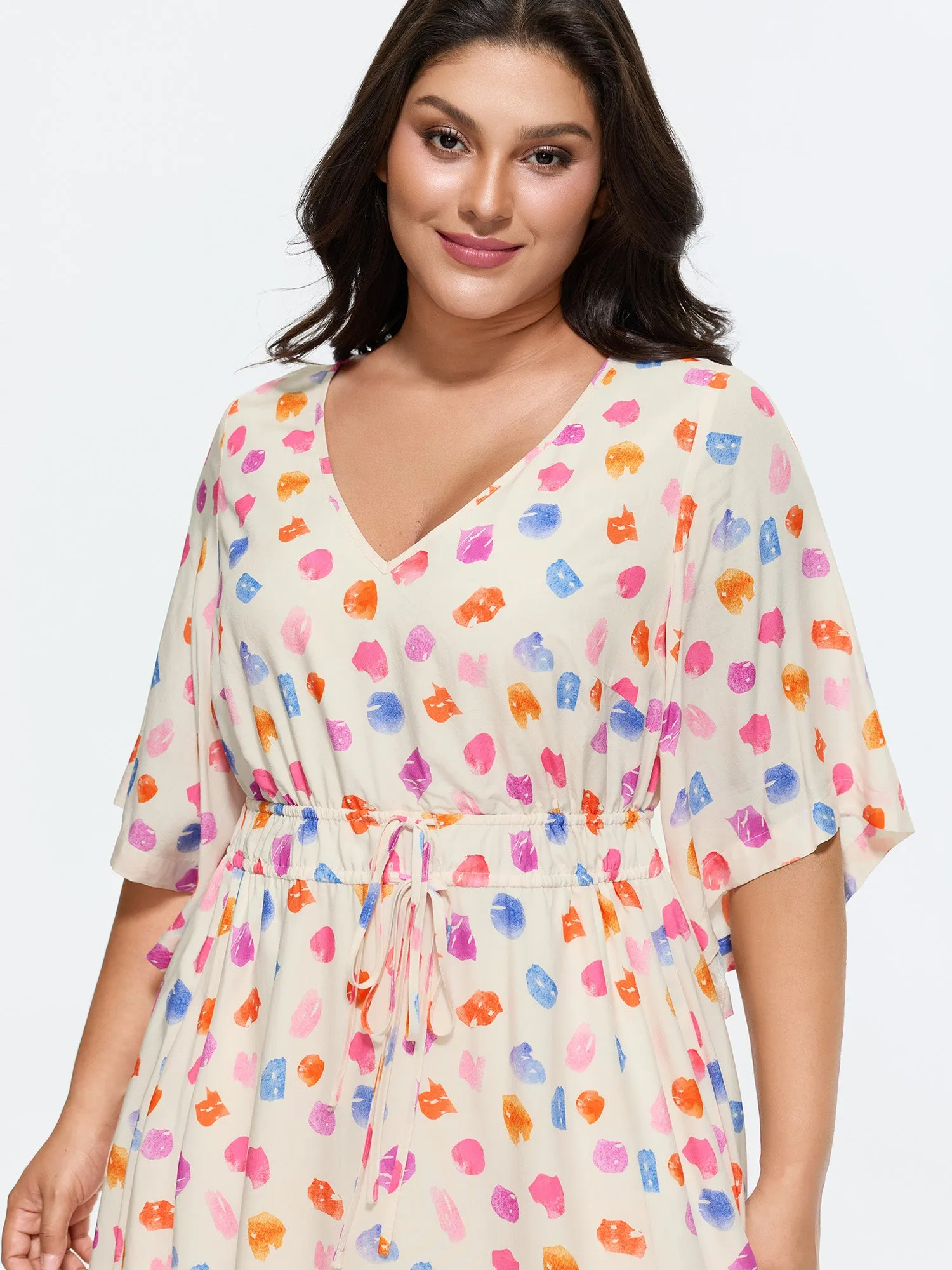 Colorful Paint Strokes Print Flowy Maxi Dress sold by Bloomchic product image thumbnail 2