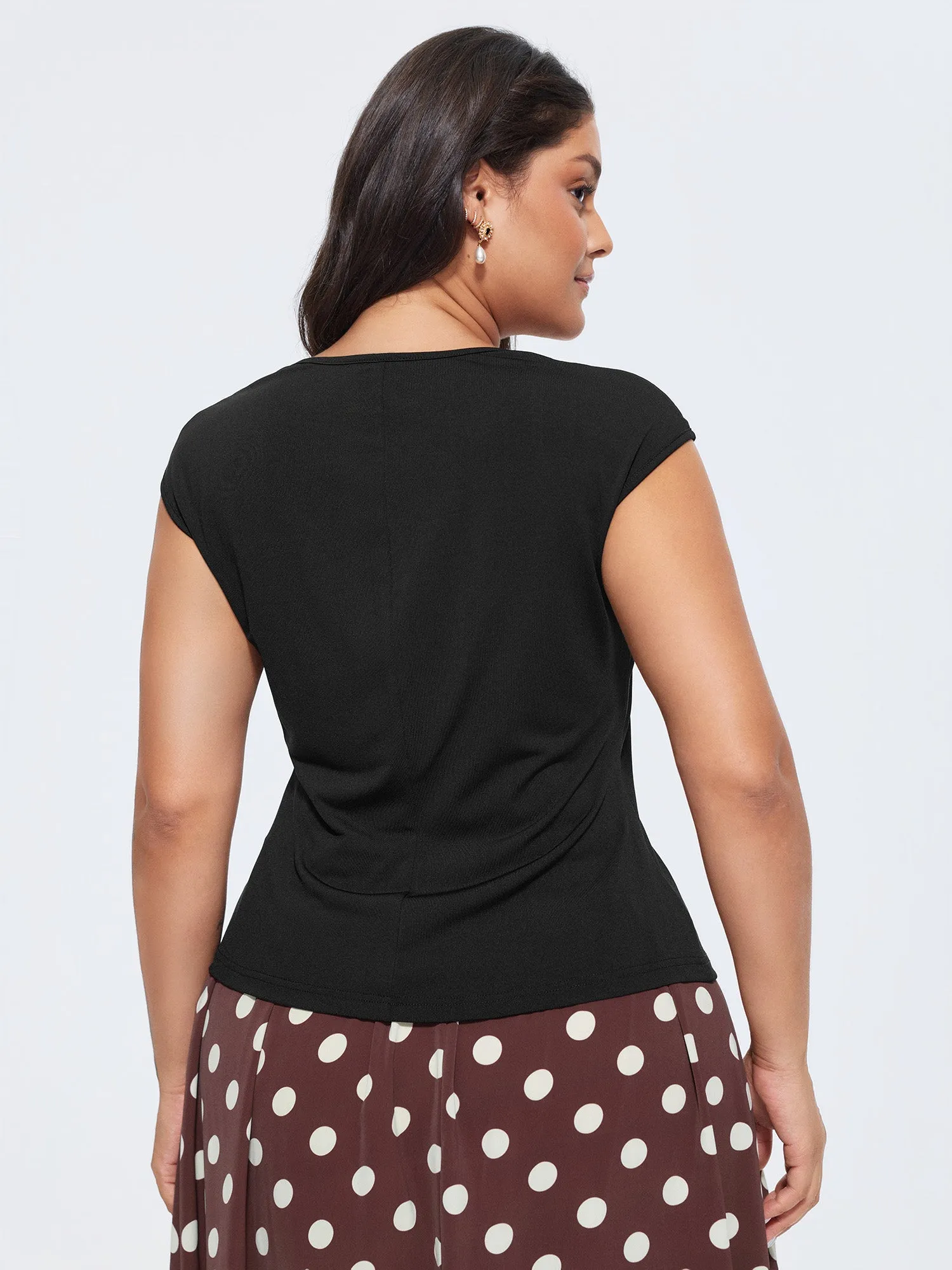 Stretchy Ruched Sweetheart Neckline Knit Top sold by Bloomchic product image thumbnail 5