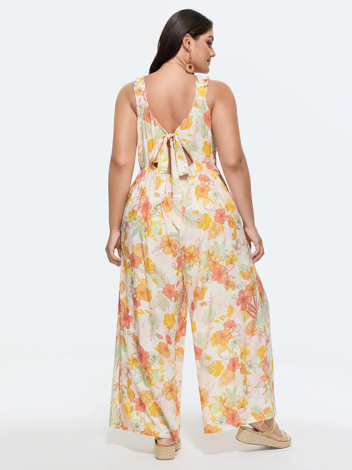 Floral Print Bow-Tie Back Jumpsuit sold by Bloomchic product image thumbnail 5
