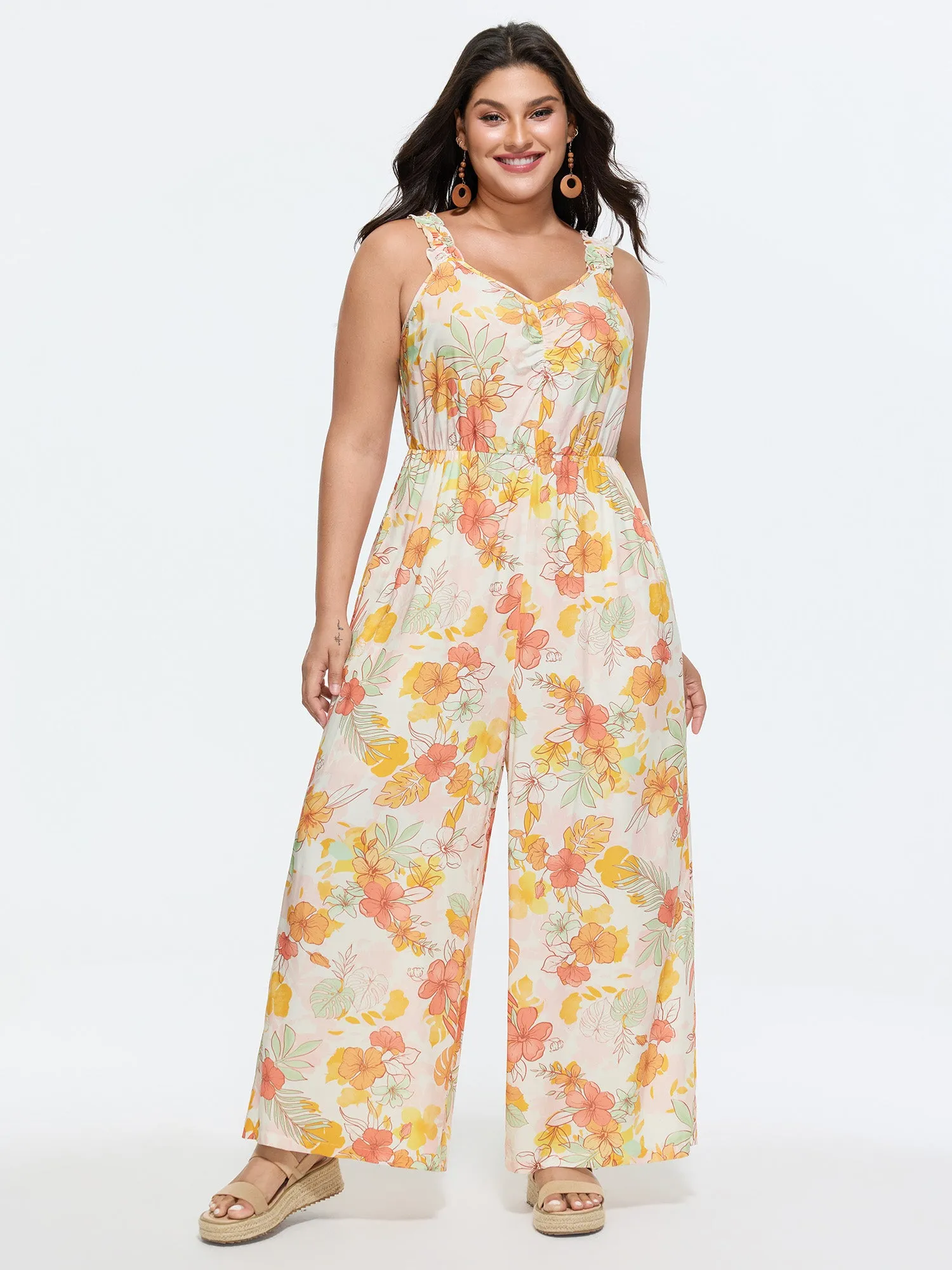 Floral Print Bow-Tie Back Jumpsuit sold by Bloomchic product image thumbnail 4