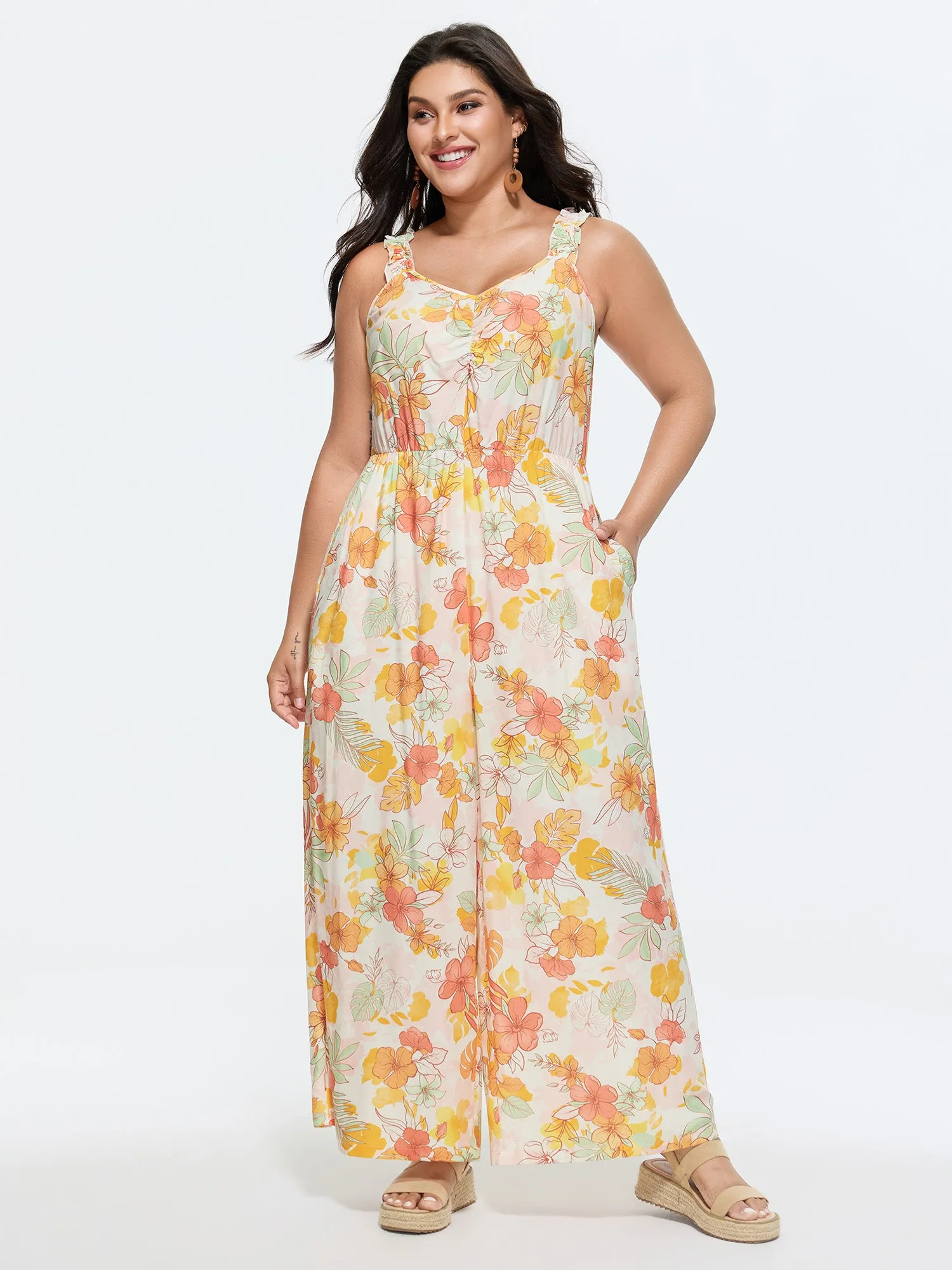 Floral Print Bow-Tie Back Jumpsuit sold by Bloomchic product image thumbnail 2