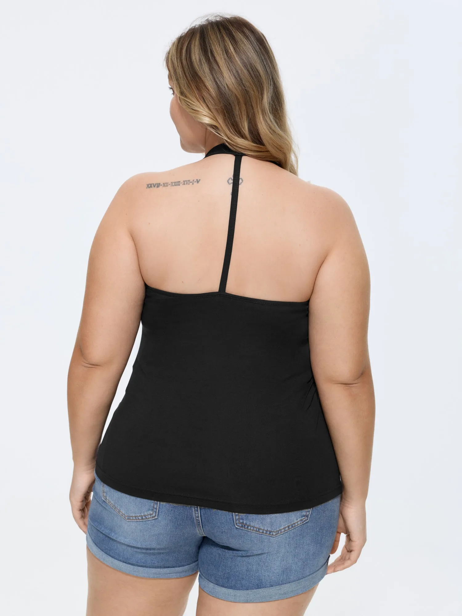 Cotton Supported Bra Stretchy Halter Neckline Tank Top sold by Bloomchic product image thumbnail 5