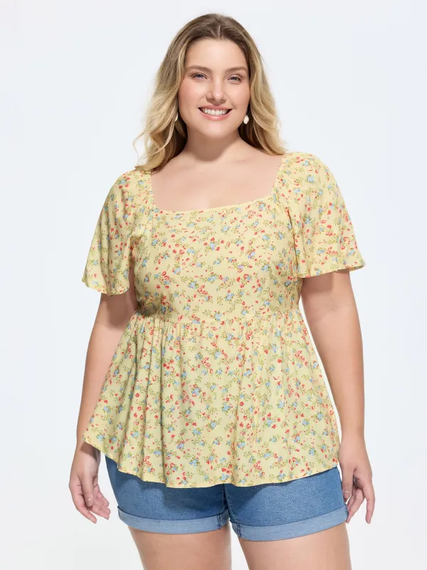 Supersoft Floral Print Fit And Flare Blouse made by Bloomchic