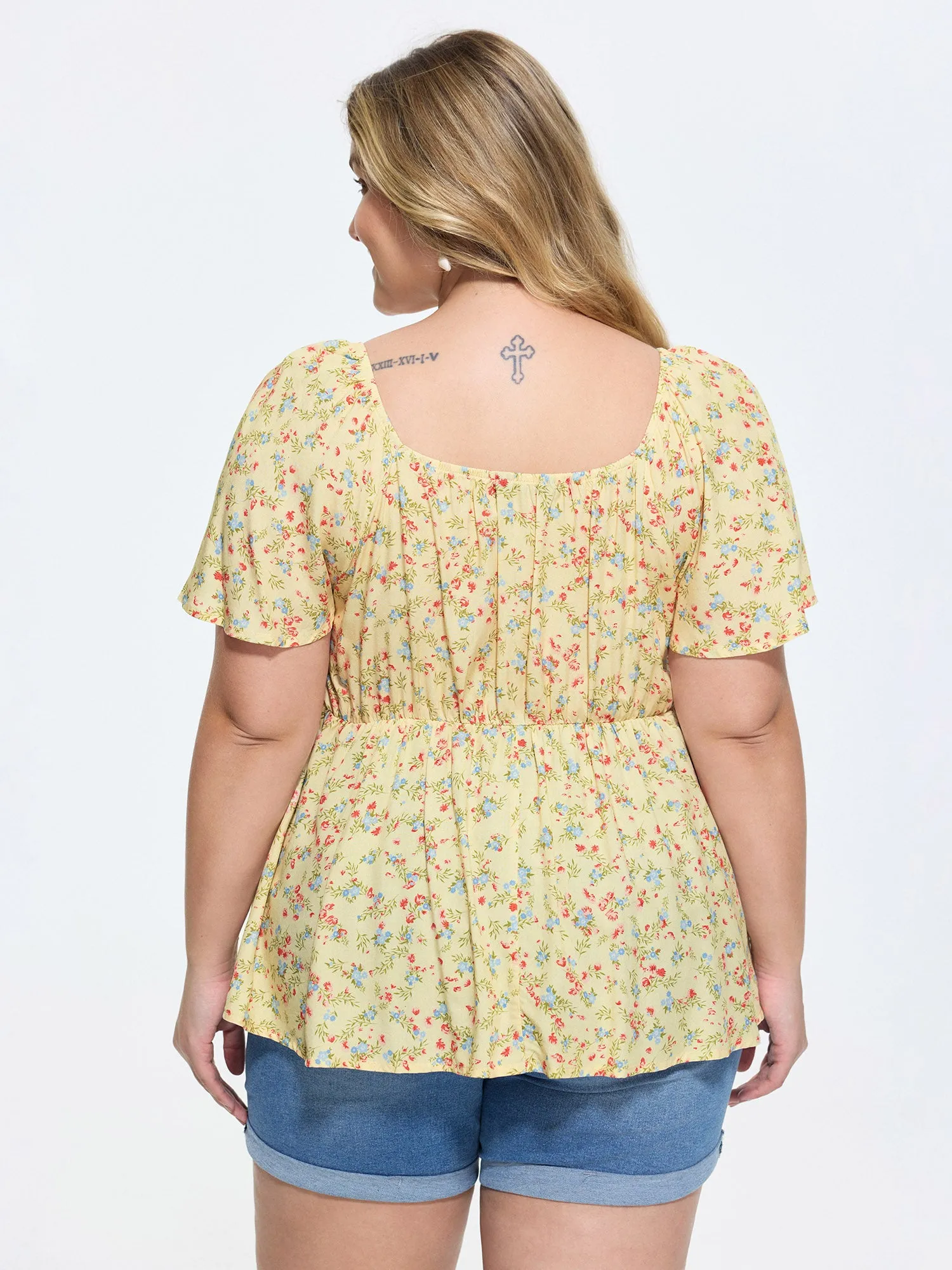Supersoft Floral Print Fit And Flare Blouse sold by Bloomchic product image thumbnail 4
