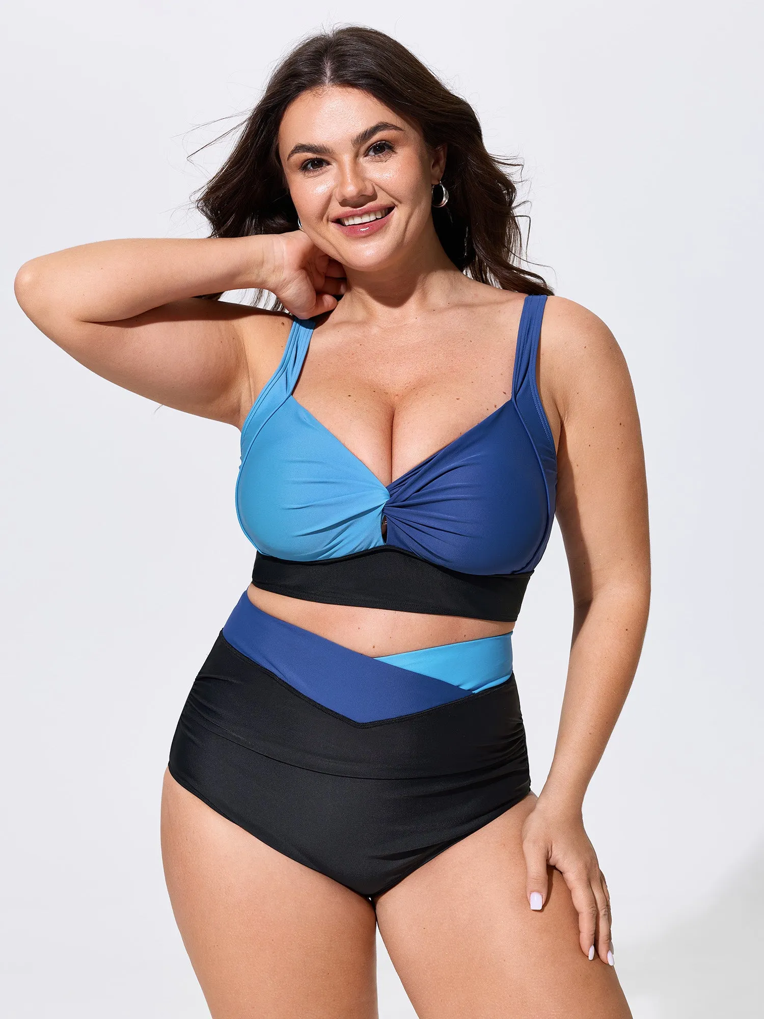 Colorblock Overlap Waist Swim Bottoms sold by Bloomchic product image thumbnail 2