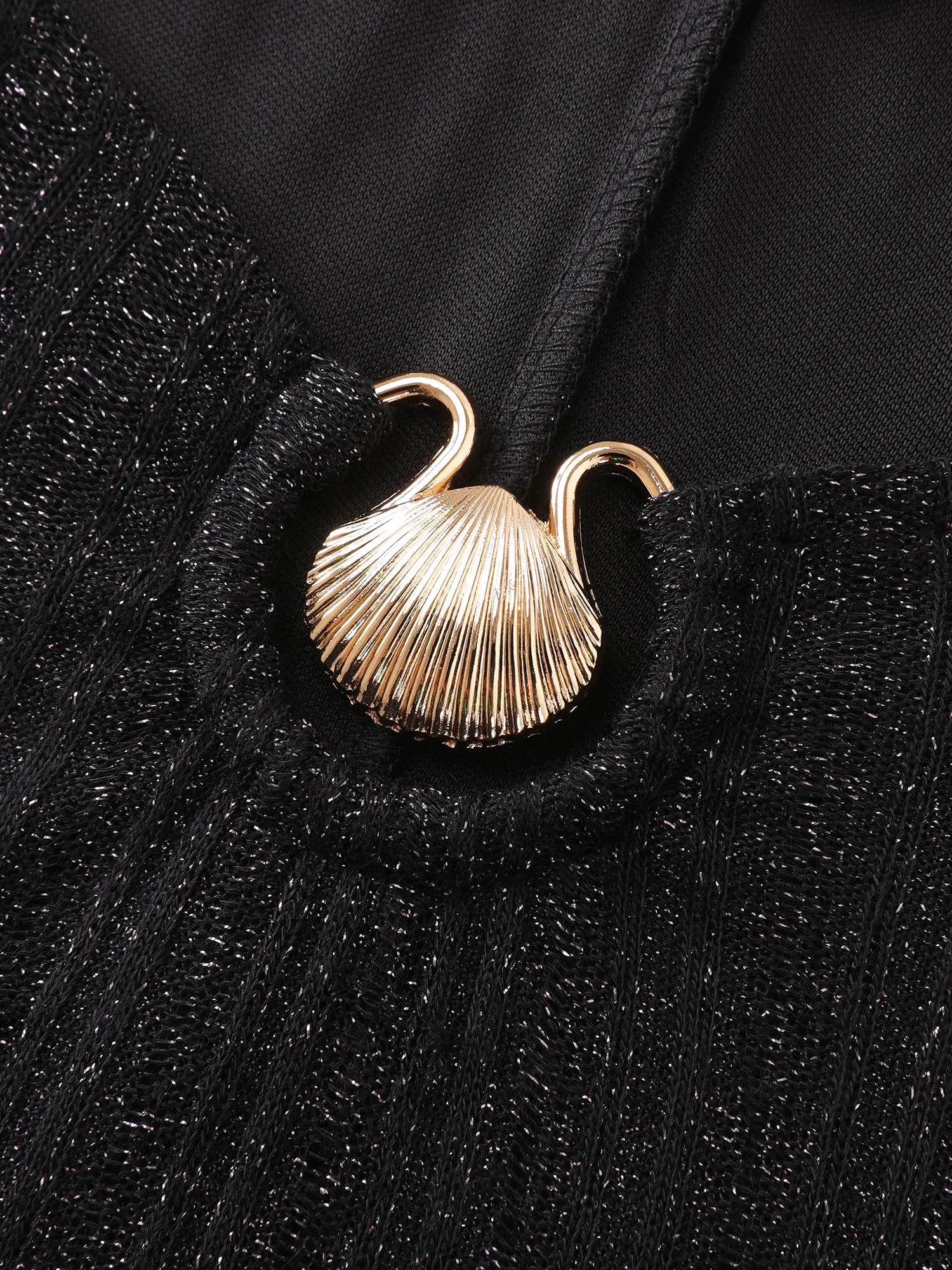 Shimmer Ribbed Gold Charm Detail Midi Dress sold by Bloomchic product image thumbnail 5