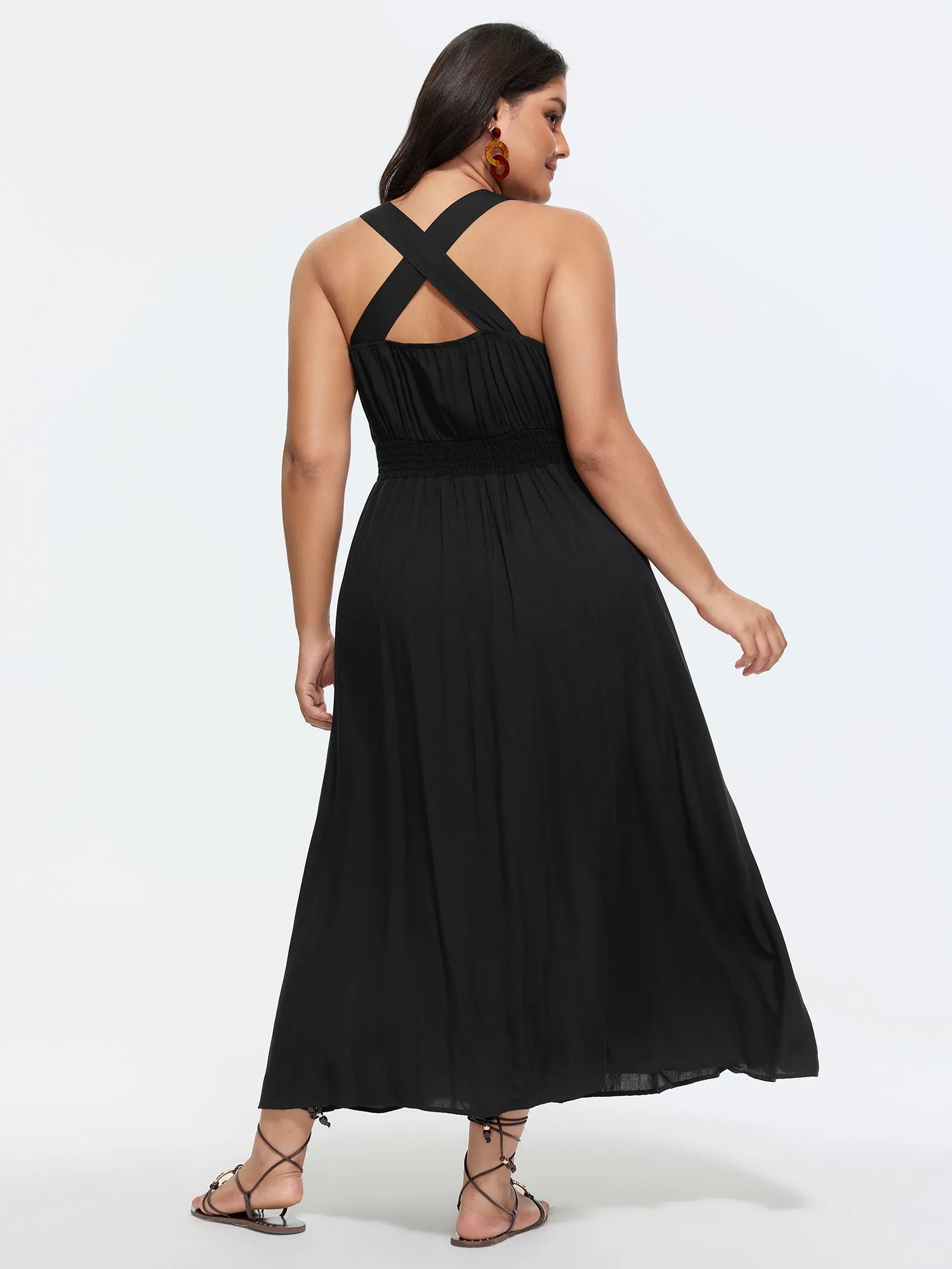 Shirred Pockets Flowy Fit Maxi Dress sold by Bloomchic product image thumbnail 4