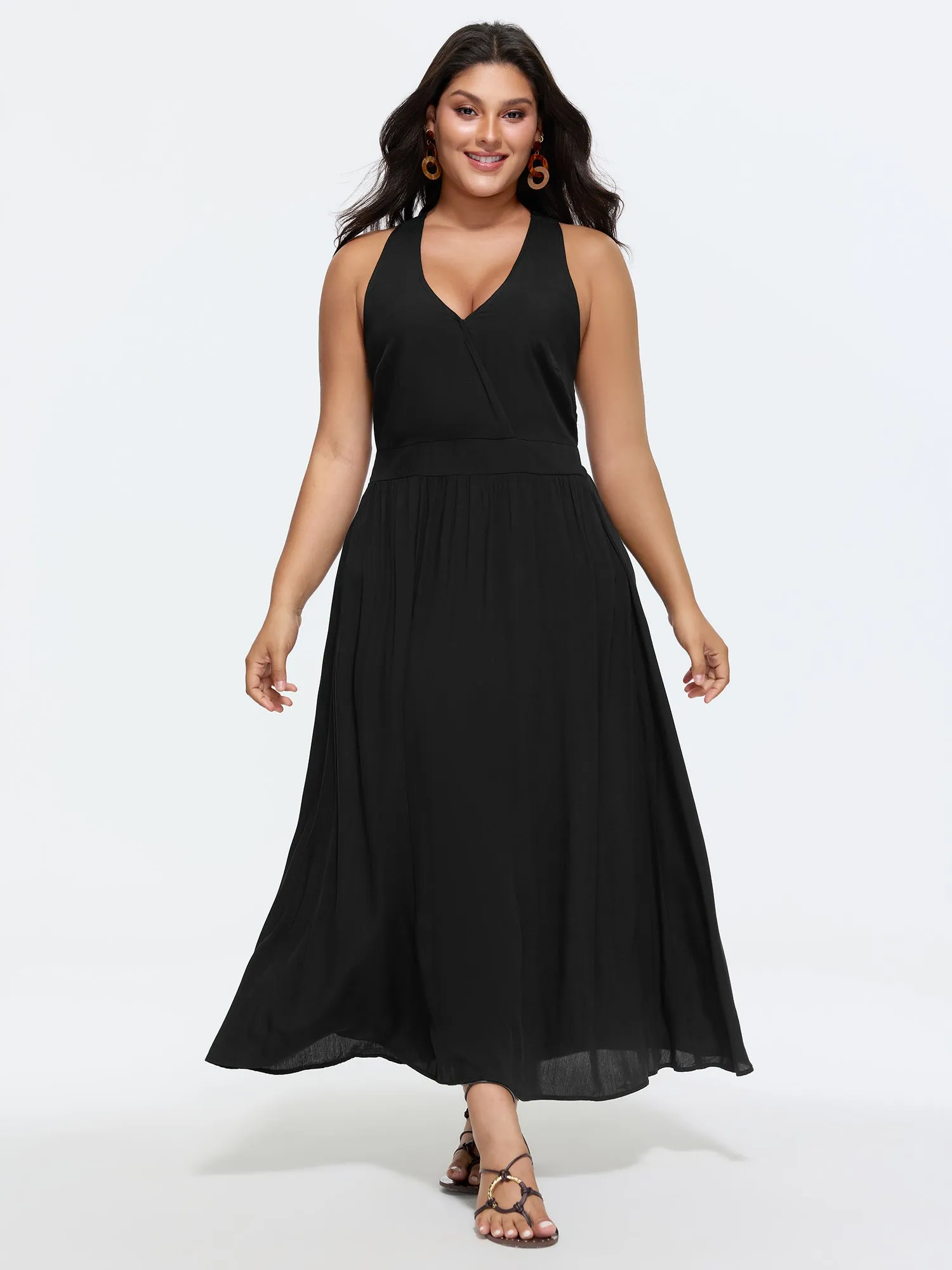 Shirred Pockets Flowy Fit Maxi Dress sold by Bloomchic product image thumbnail 3