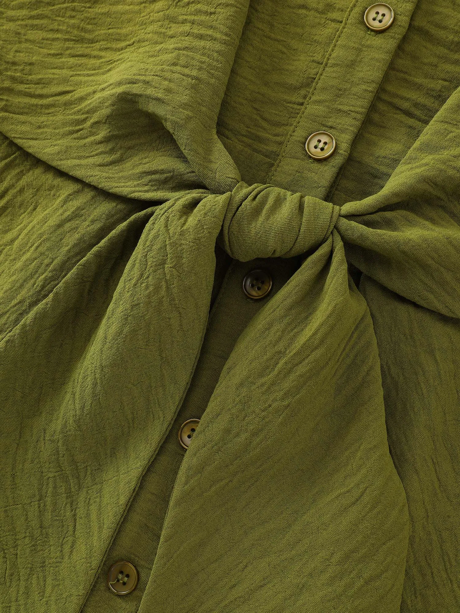 Tie-Front Waist Button-Down Blouse sold by Bloomchic product image thumbnail 5