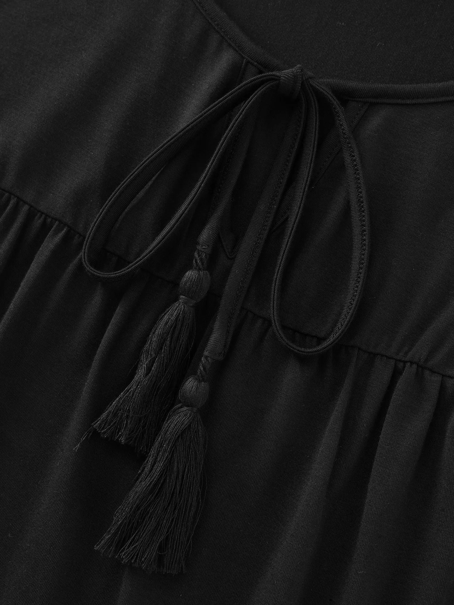 Supersoft Tassel Trim Neckline Knit Top sold by Bloomchic product image thumbnail 5