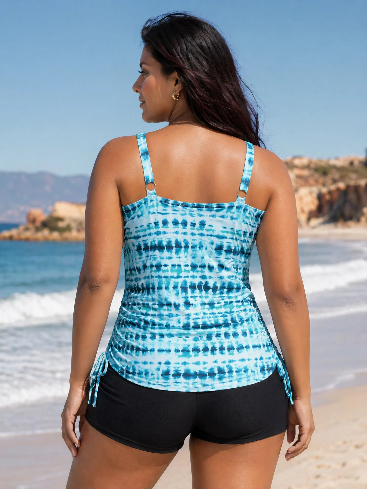 Tie-Dye Effect Scoop Neckline Swim Top sold by Bloomchic product image thumbnail 4
