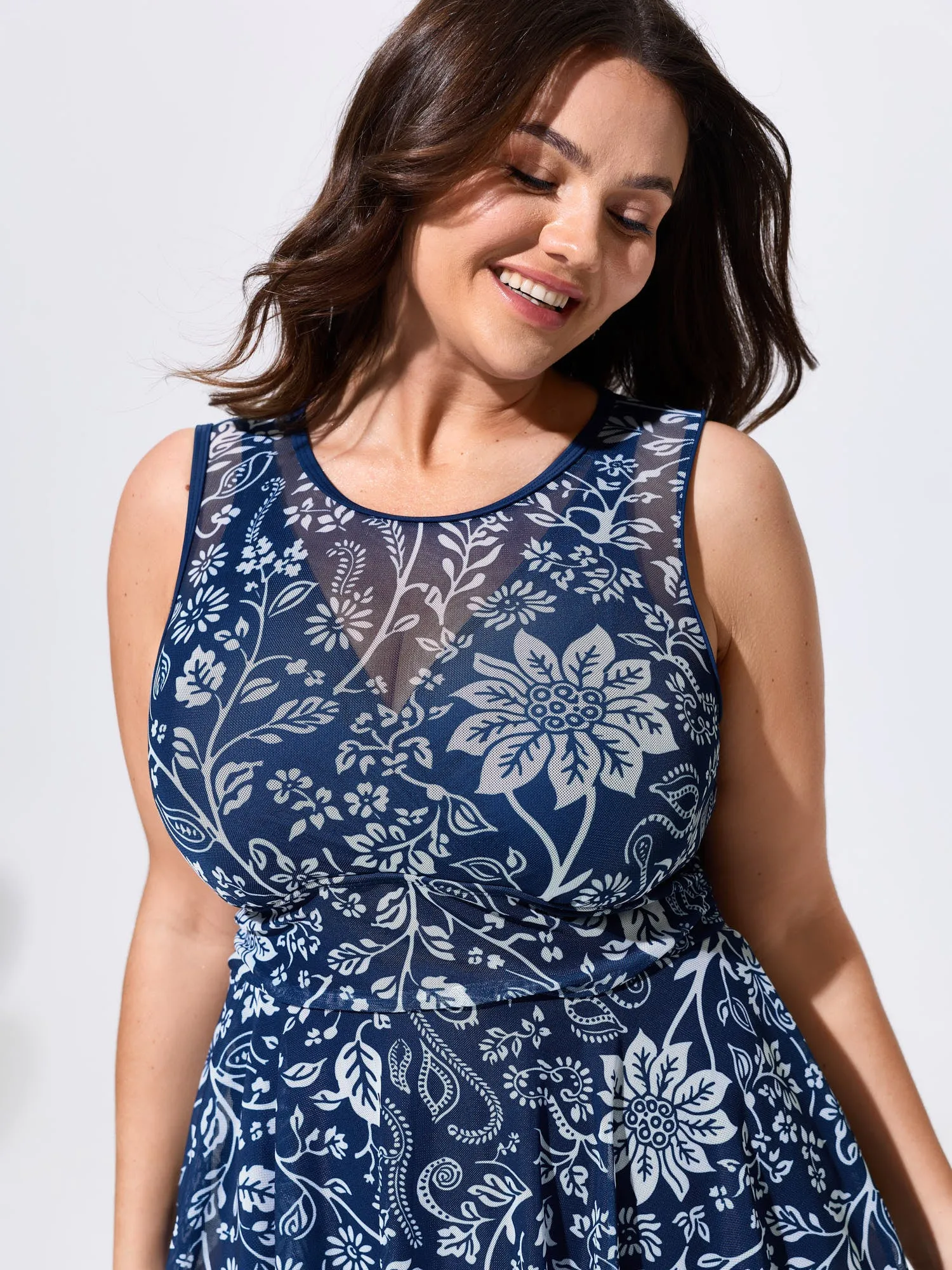 Floral Paisley Print Sheer Swim Dress sold by Bloomchic product image thumbnail 3