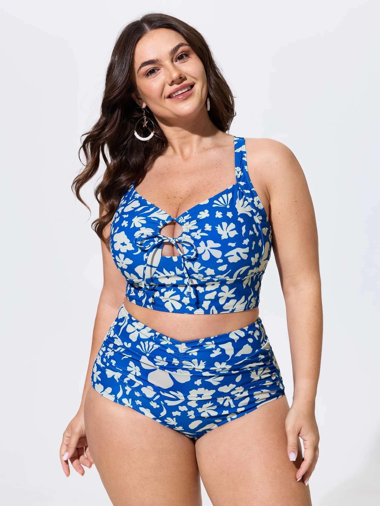 Floral Print Cut-Out Front Swim Top sold by Bloomchic product image thumbnail 3