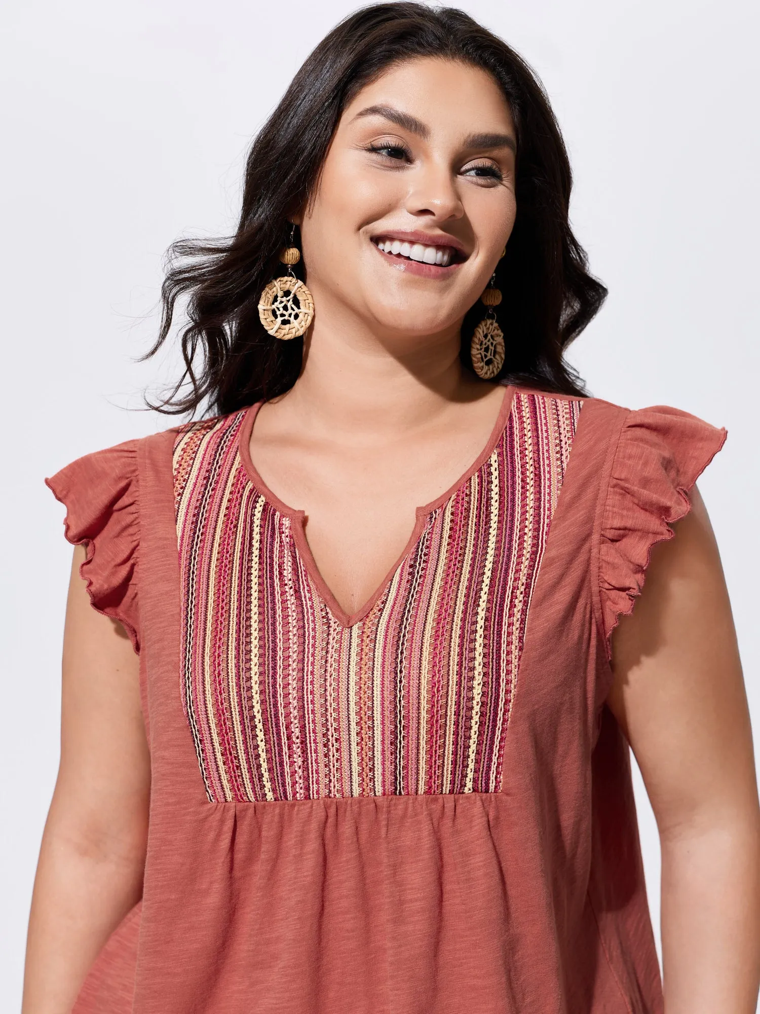 Supersoft Striped Print Pleated Knit Top sold by Bloomchic product image thumbnail 2