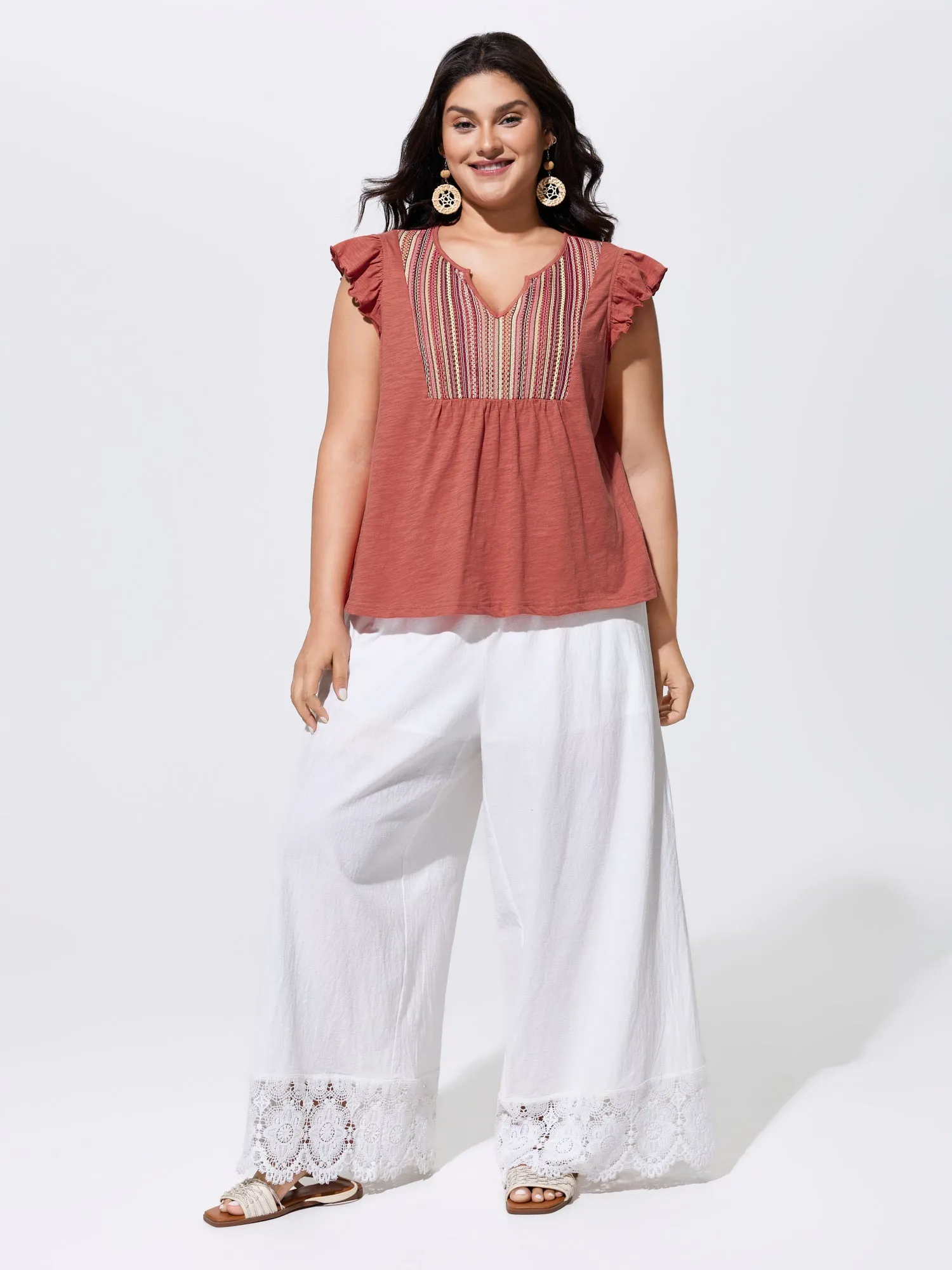 Supersoft Striped Print Pleated Knit Top sold by Bloomchic product image thumbnail 3
