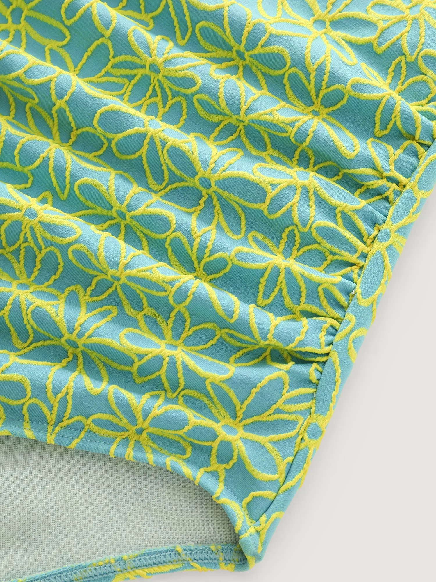 Floral Print Textured Ruched One-Piece Swim sold by Bloomchic product image thumbnail 5